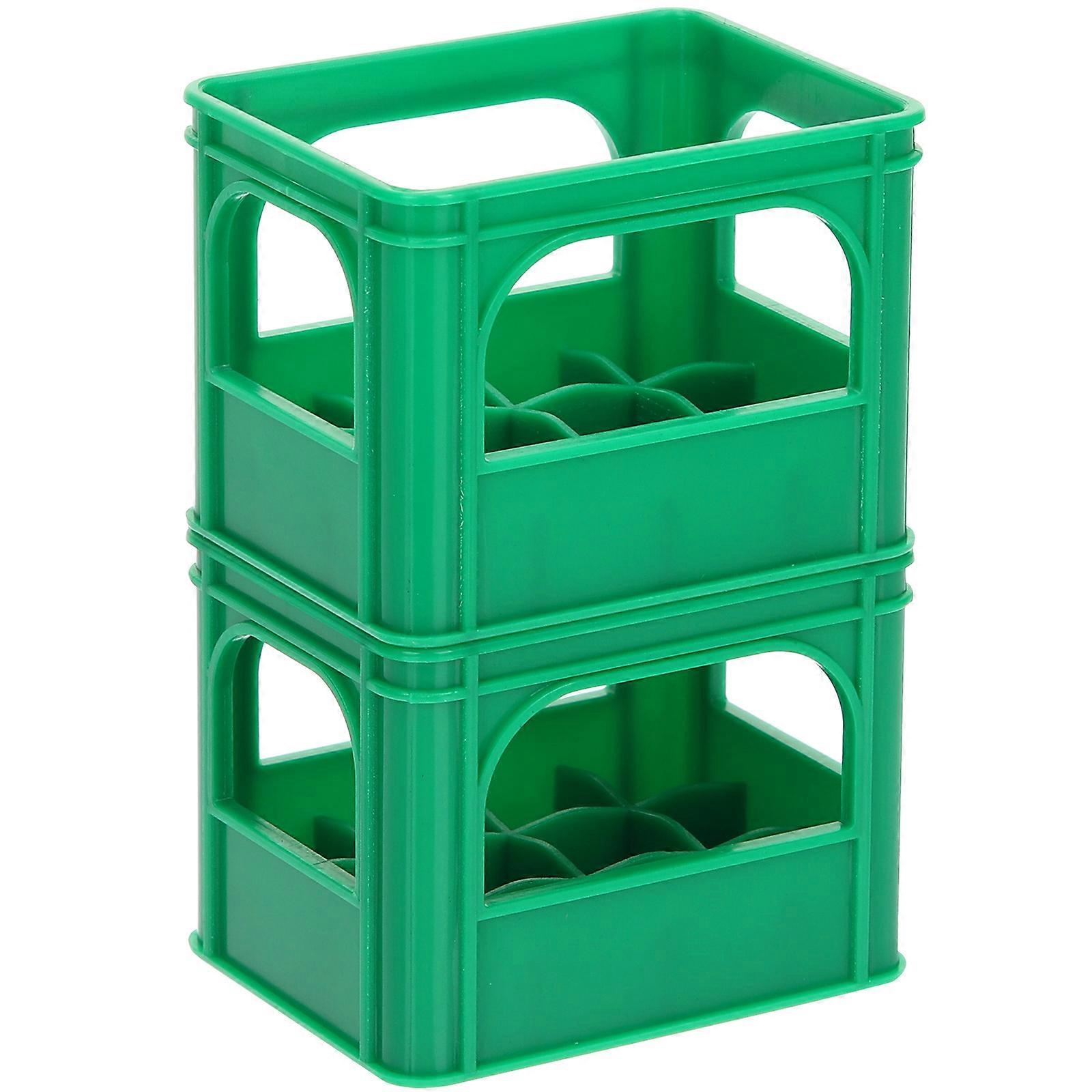 Mini Storage Basket for Kids Made of Plastic Green Color Great for Mini House Decor and pcs