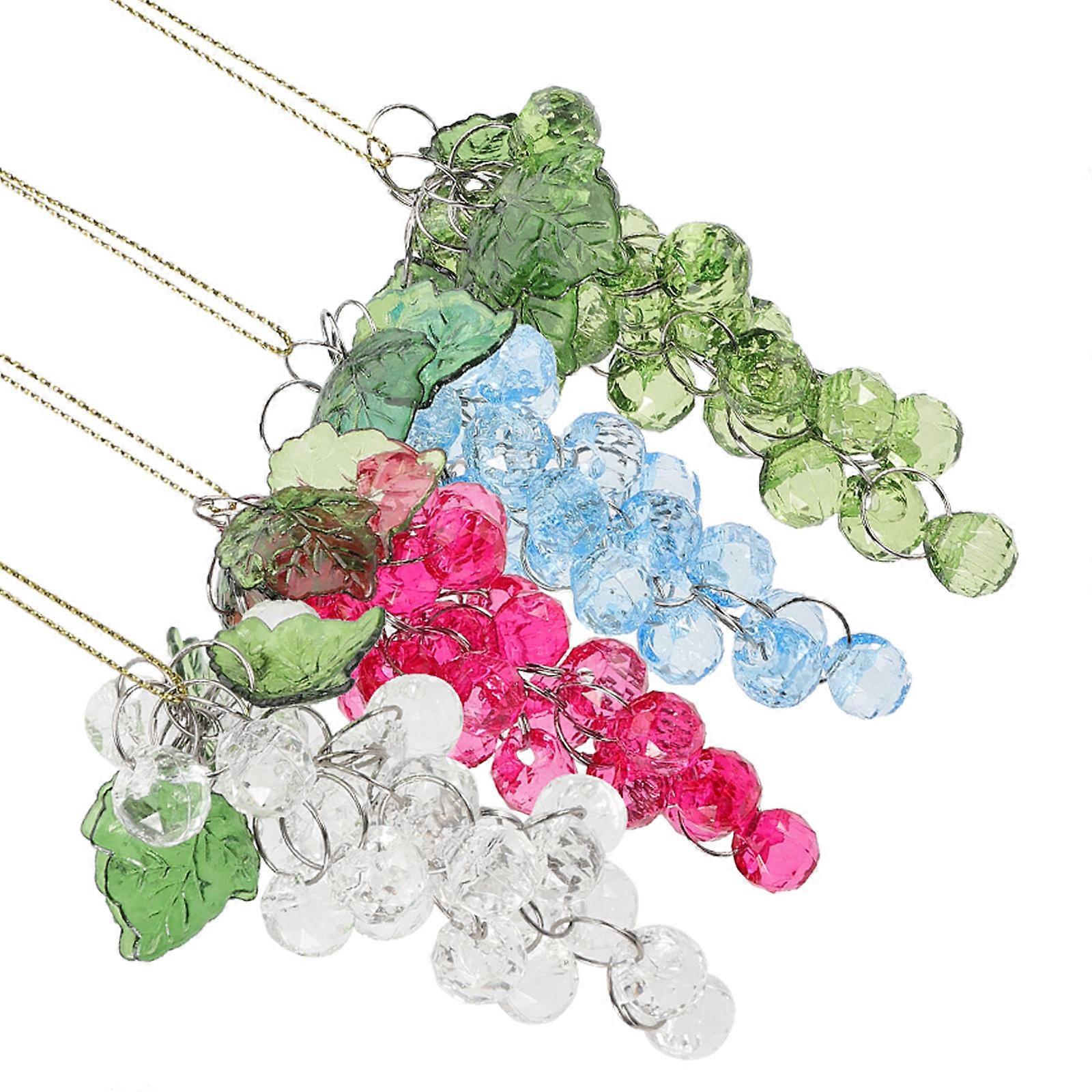 4pcs Acrylic Handmade Grape Beads Cluster Christmas Ornament