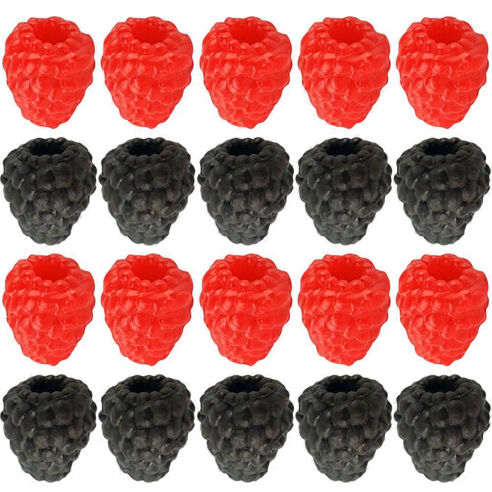 20pcs Realistic Artificial Raspberry Decorations, Lifelike Fake Fruit Figurines for Kitchen, Wedding, Home Decor, Vivid Raspberry Models for