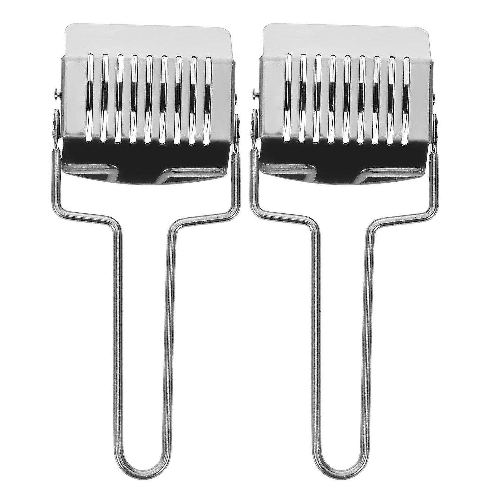 Kitchen Dough Cutter Manual Stainless Steel Pasta Maker 2Pcs Silver Set