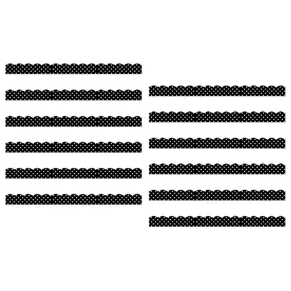 Magnetic Bulletin Board Border for Classroom Decoration Black PVC Border Trim 12pcs
