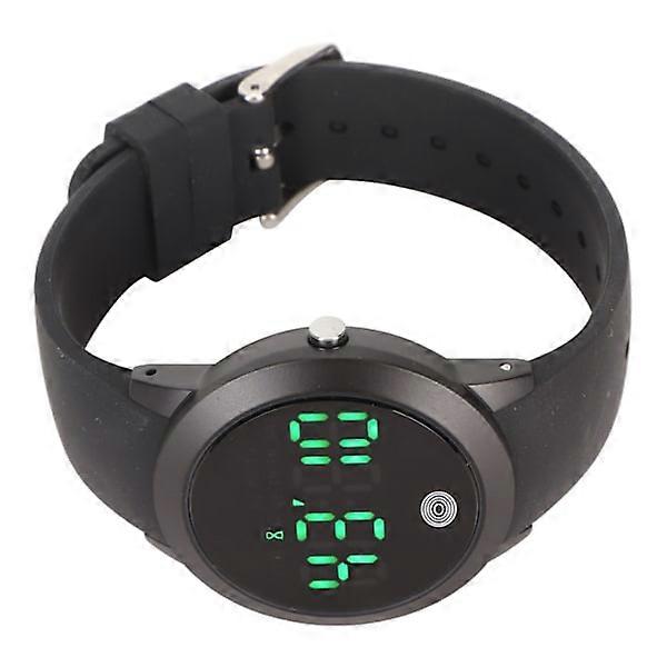 Digital waterproof watch multifunctional stylish color touch screen countdown timer 12 24 hours sports watch black shell black belt small