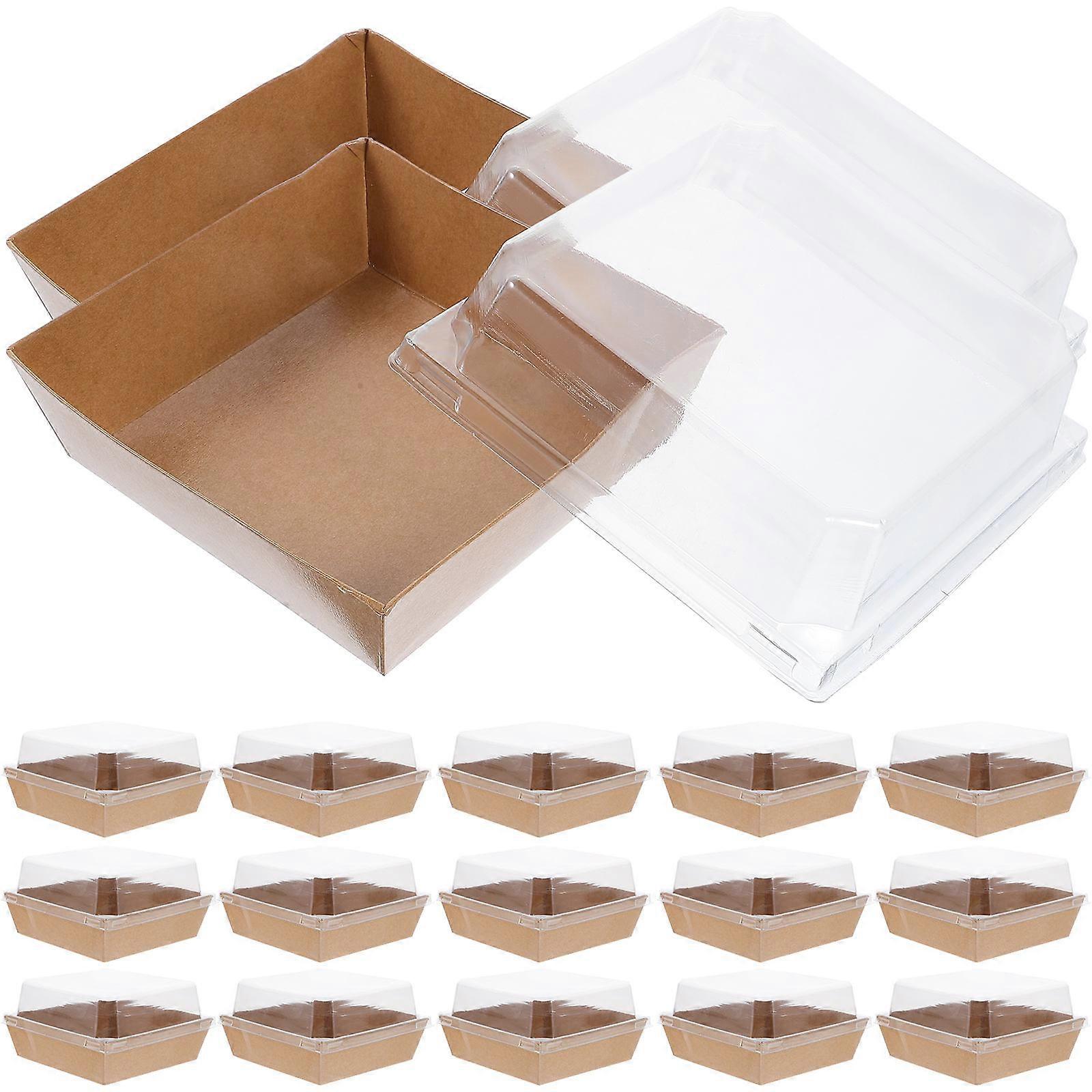 50pcs Assorted Color Mousse Containers Paper Box with Lid for Sandwiches Cakes Pastries Storage