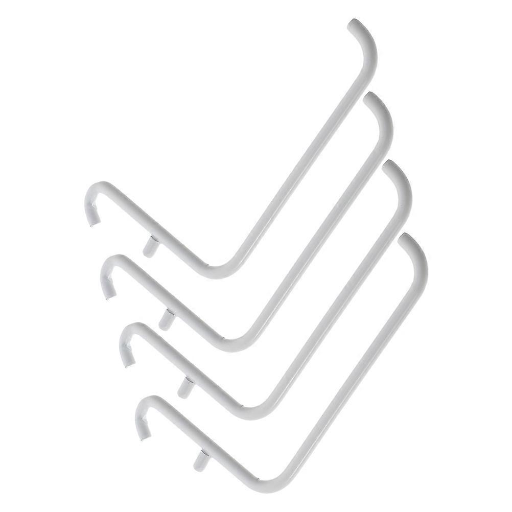 White Iron Pegboard Hooks for Tool Storage and Organization on Desktop in Garage Workshop Home 4pcs