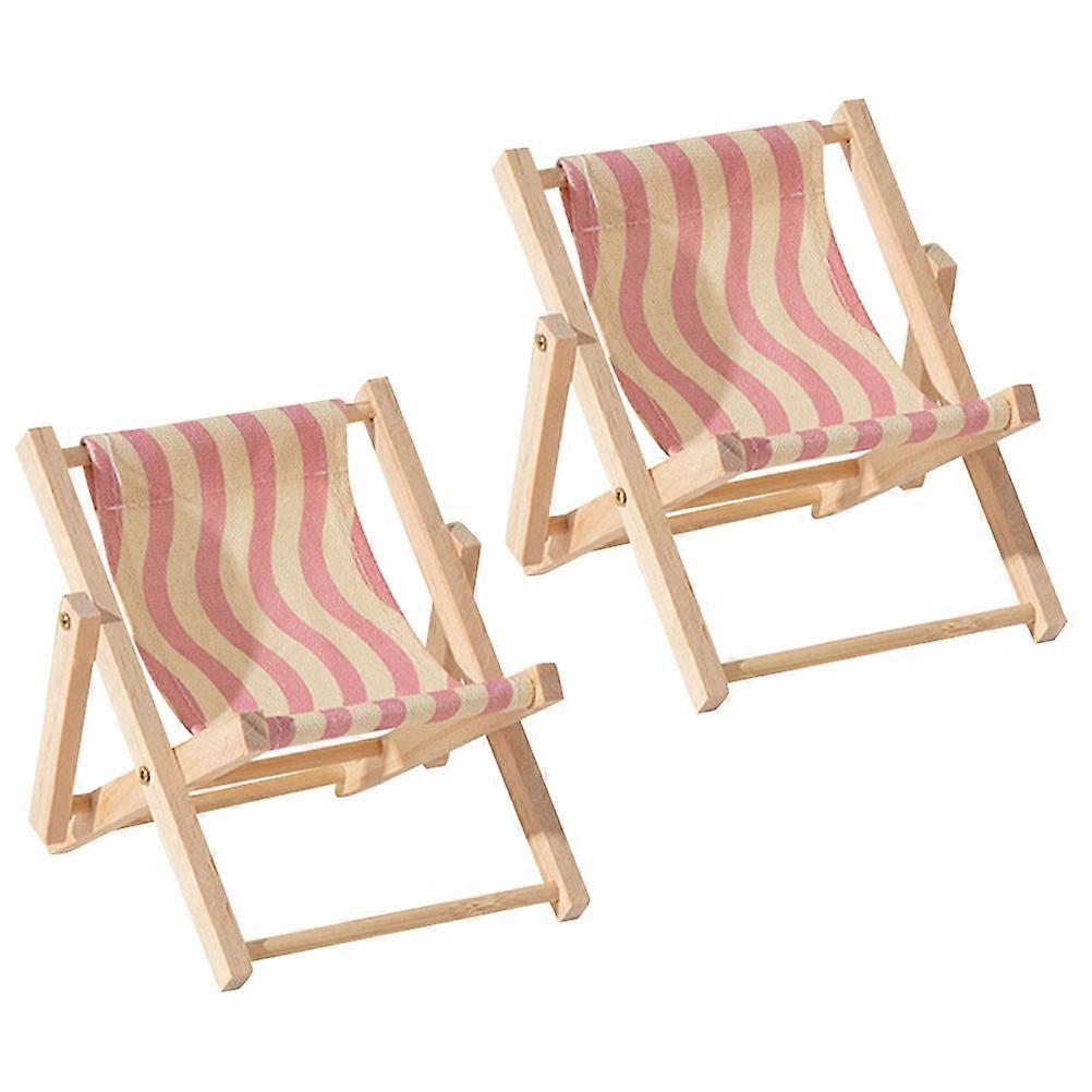 2pcs Beach Chair Phone Desktop Organizer Ornament – Durable Cellphone Holder for Home Office, Unique Design for Device Viewing