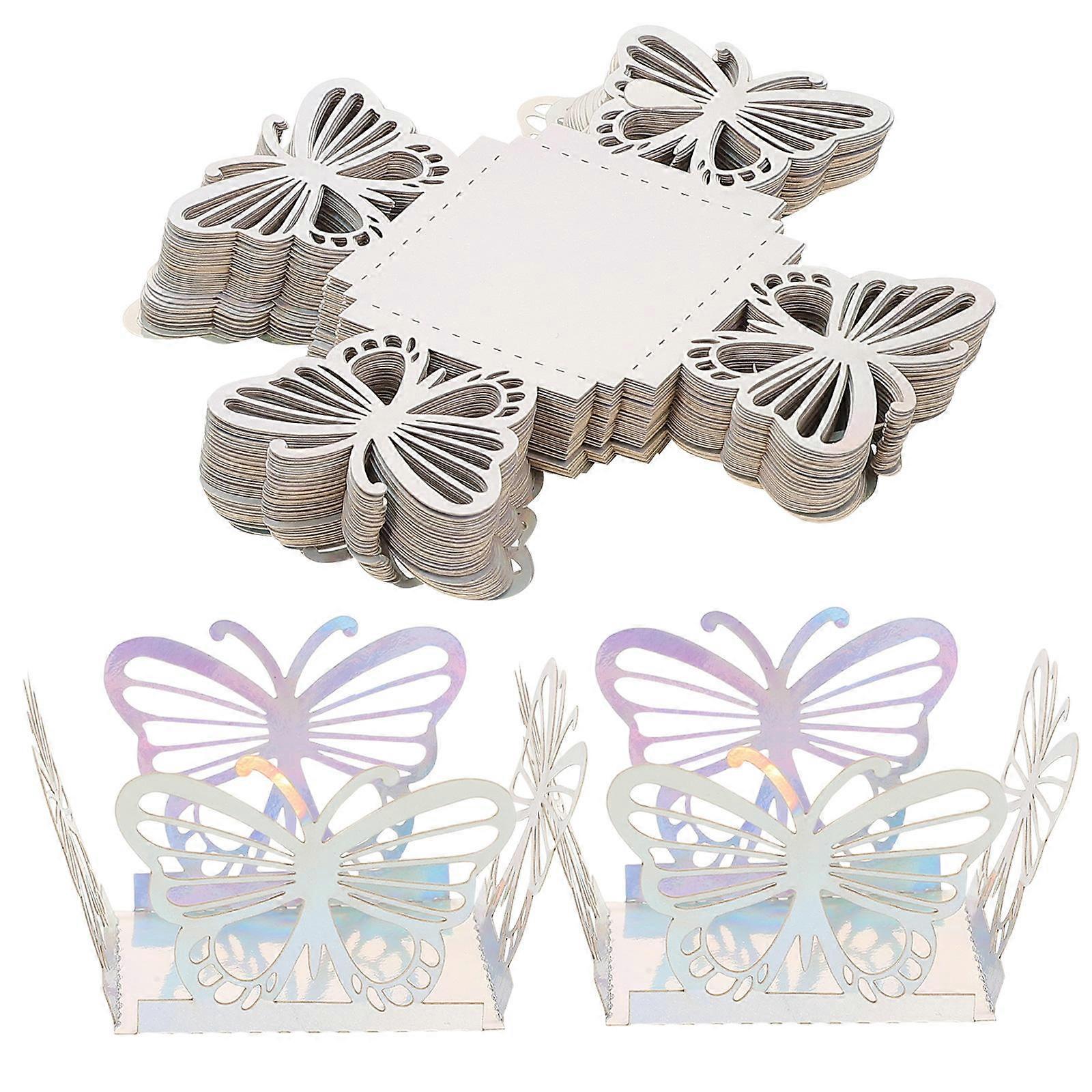 50pcs Butterfly Pattern Paper Truffle Wrappers, Hollow Out Cupcake Liners for Weddings, Birthdays, Parties, Sturdy Square Design for Homemade