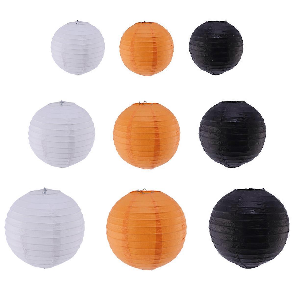 Durable Black Paper Lantern for Decoration Ideal for Festivals Parties Weddings 9 Pcs Foldable