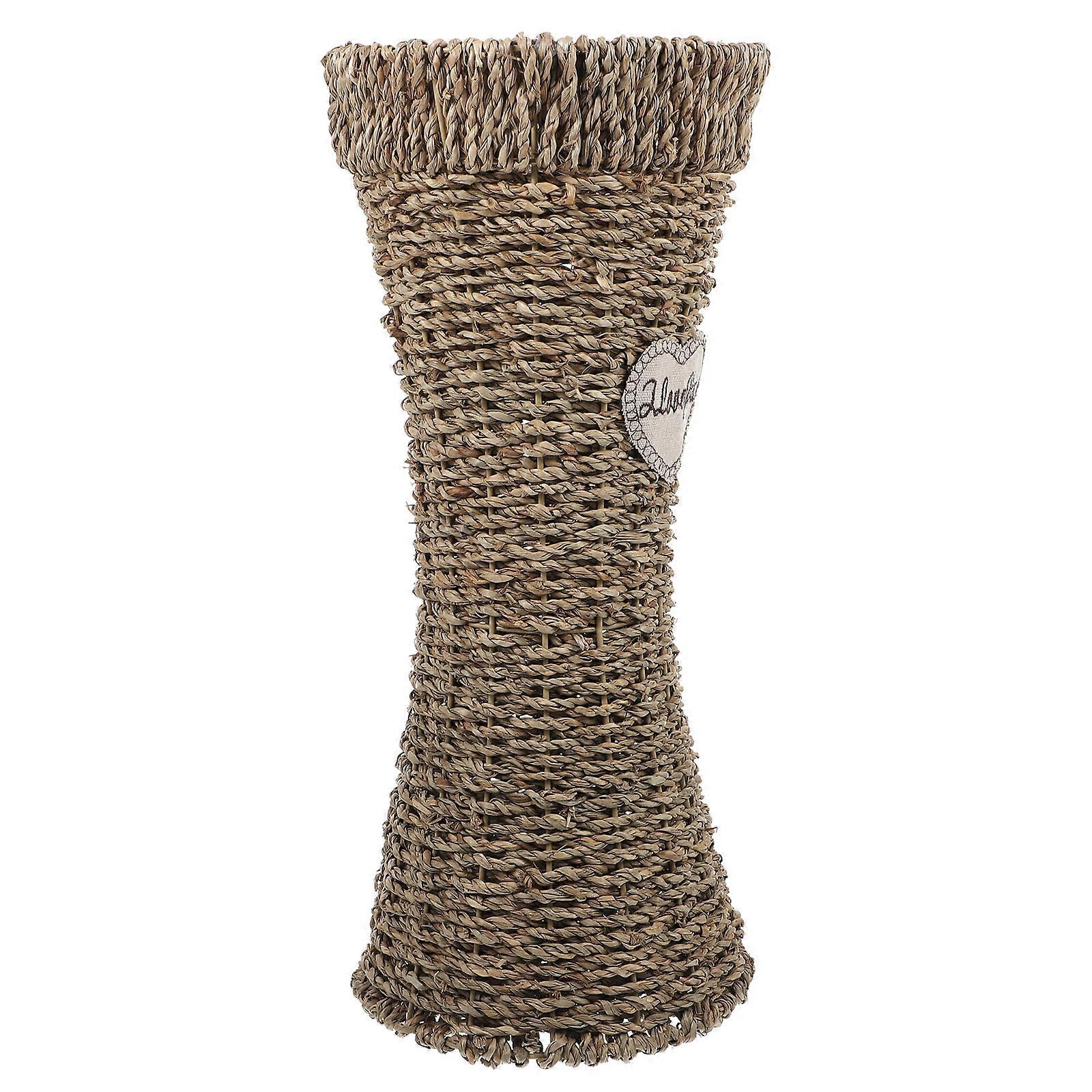 Plastic Woven Flower Vase for Home Decor Assorted Color Creative Basket 1pc