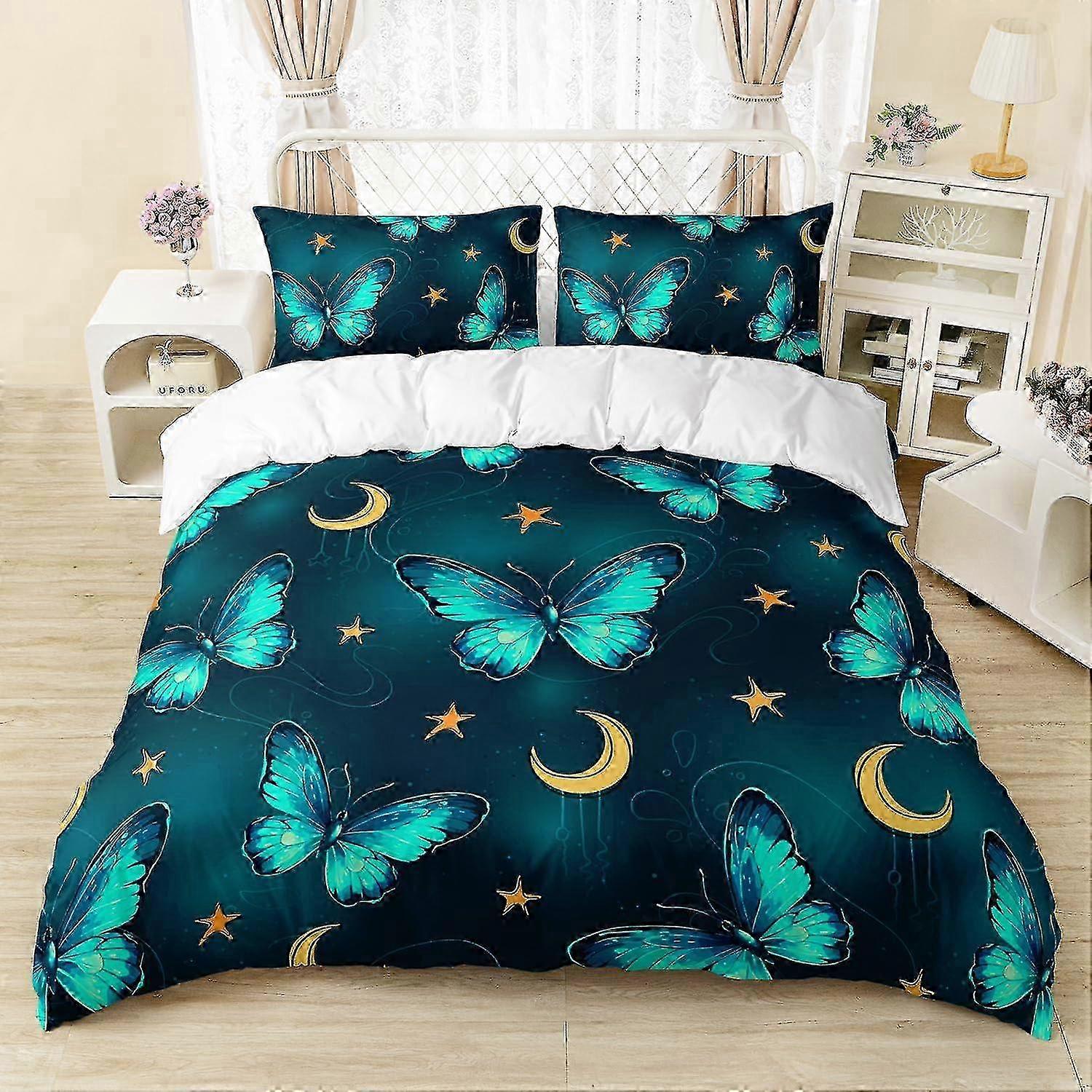 b476 Lençóis Borboleta Conjunto de Cama para 3 Peças Conjunto de Cama 1 Capa de Colcha e 2 Fronhas Lençóis gb476 2025