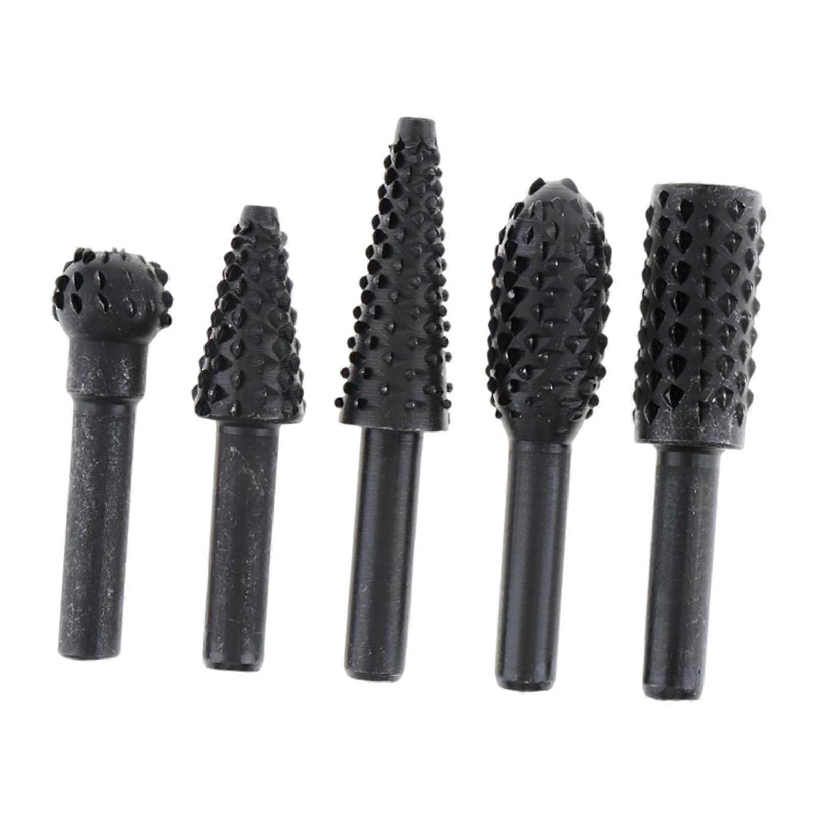 Woodworking Twist Drills Bit Rotary Burr Rasp Set Sturdy Attachment Wood Shaping