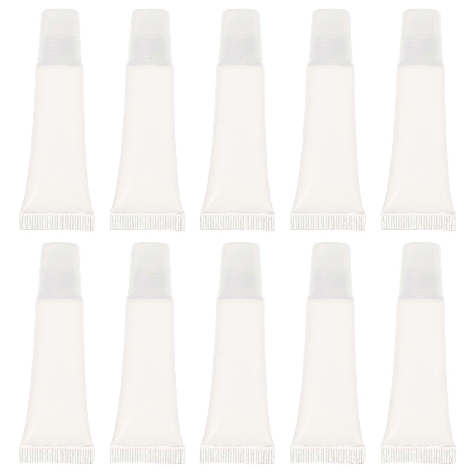 Portable Reusable Plastic Lip Gloss Tubes for Storage Use Silver Color 10pcs Mini Size