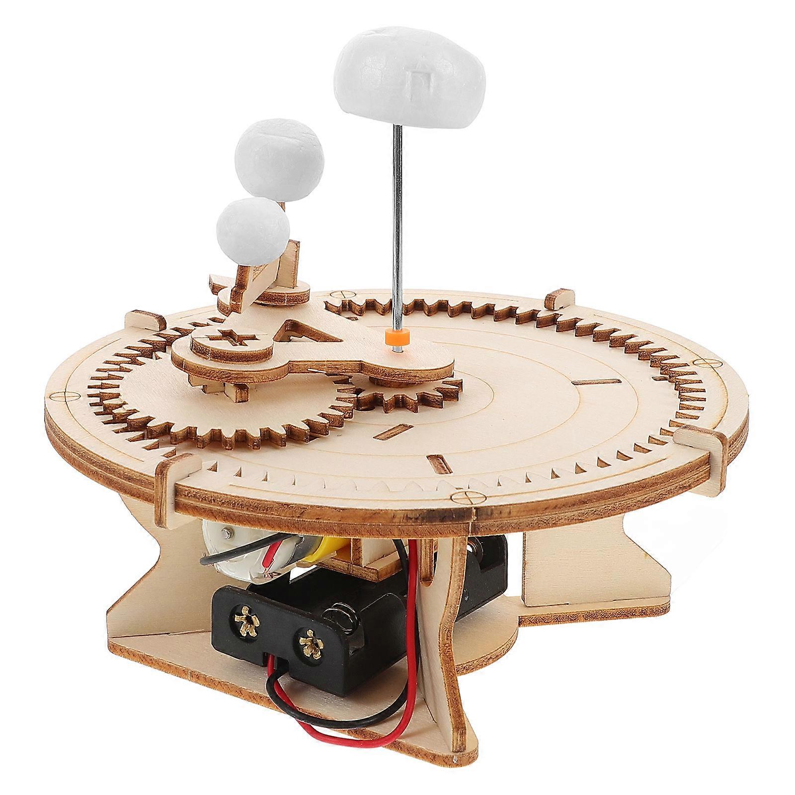 Wooden Puzzle Model Kit for Decoration Khaki DIY Assembly Solar System Craft Suitable for All Ages 7.5 Inches