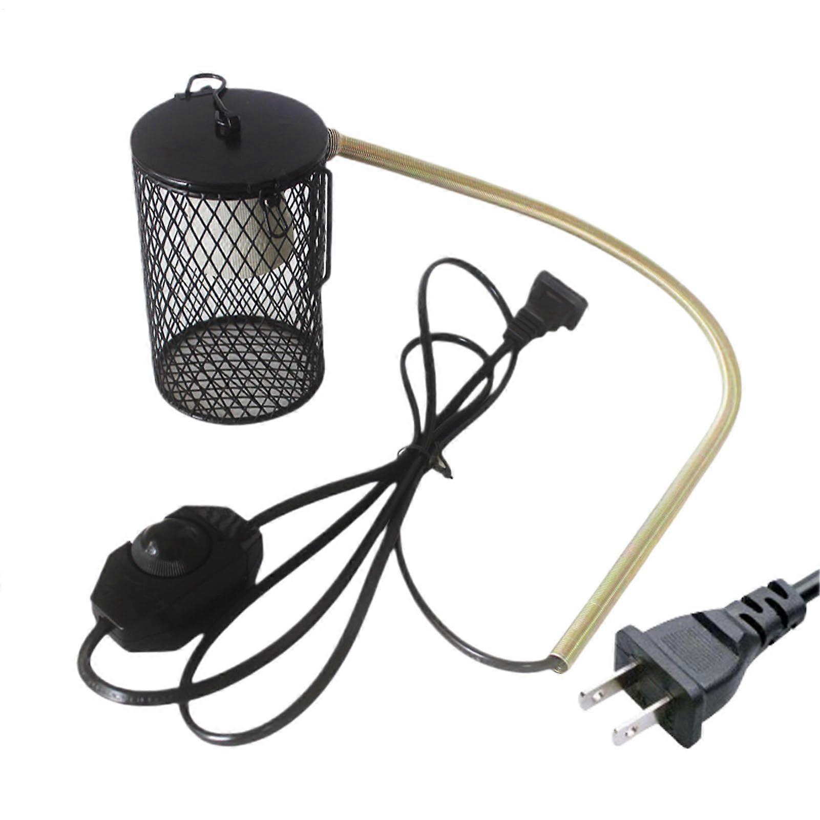 Heat lamp holder, reptile lamp shade Cover with protective mesh for terrariums, birdhouses, and puppy enclosures