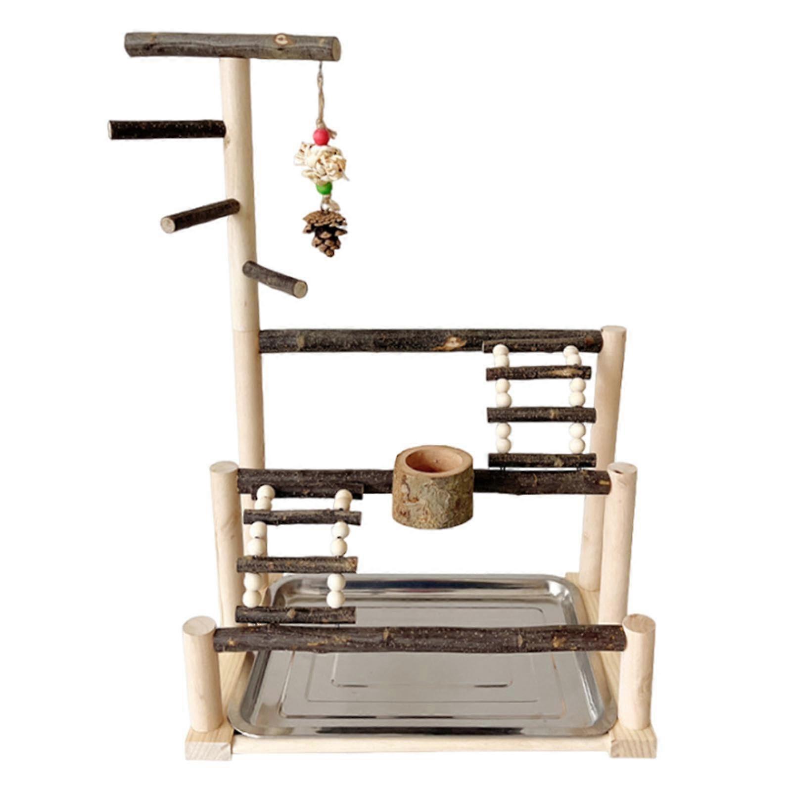 Bird play stand, budgie play gym, parrot stand, playground with ladder, swing, bowls