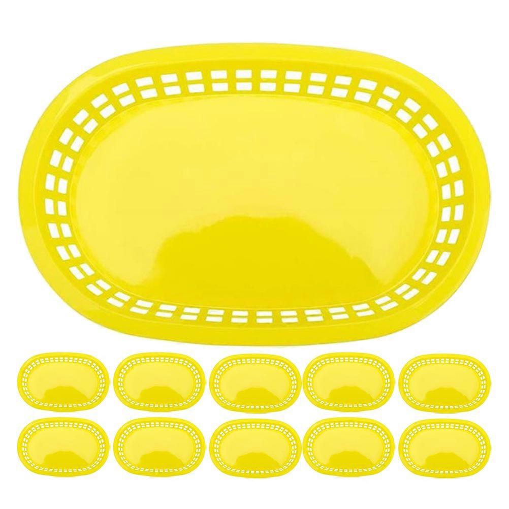 12pcs Reusable Fast Food Baskets, Lightweight Serving Plates for Kitchen Storage, Breathable Design for Snacks, Fruits, and Vegetables