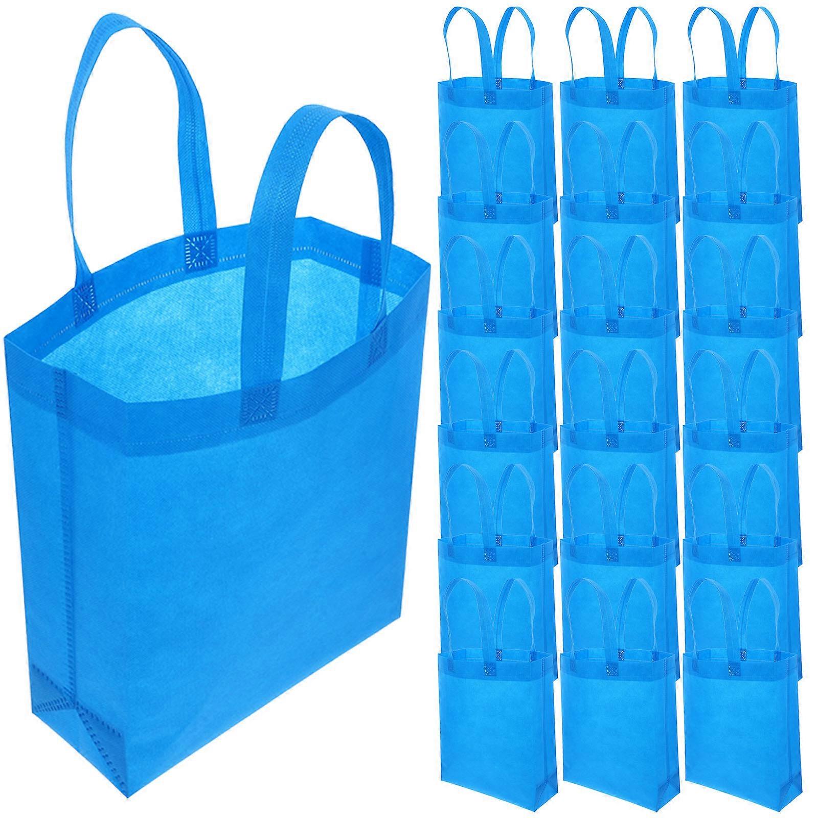 Skyblue Non Woven Tote Bags with Handles for Storage Use Durable and Stylish Multipurpose Shopping Bags 30pcs