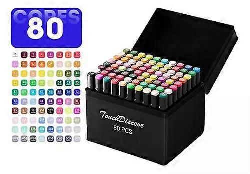 Set of markers, double-tip markers, 80-color set