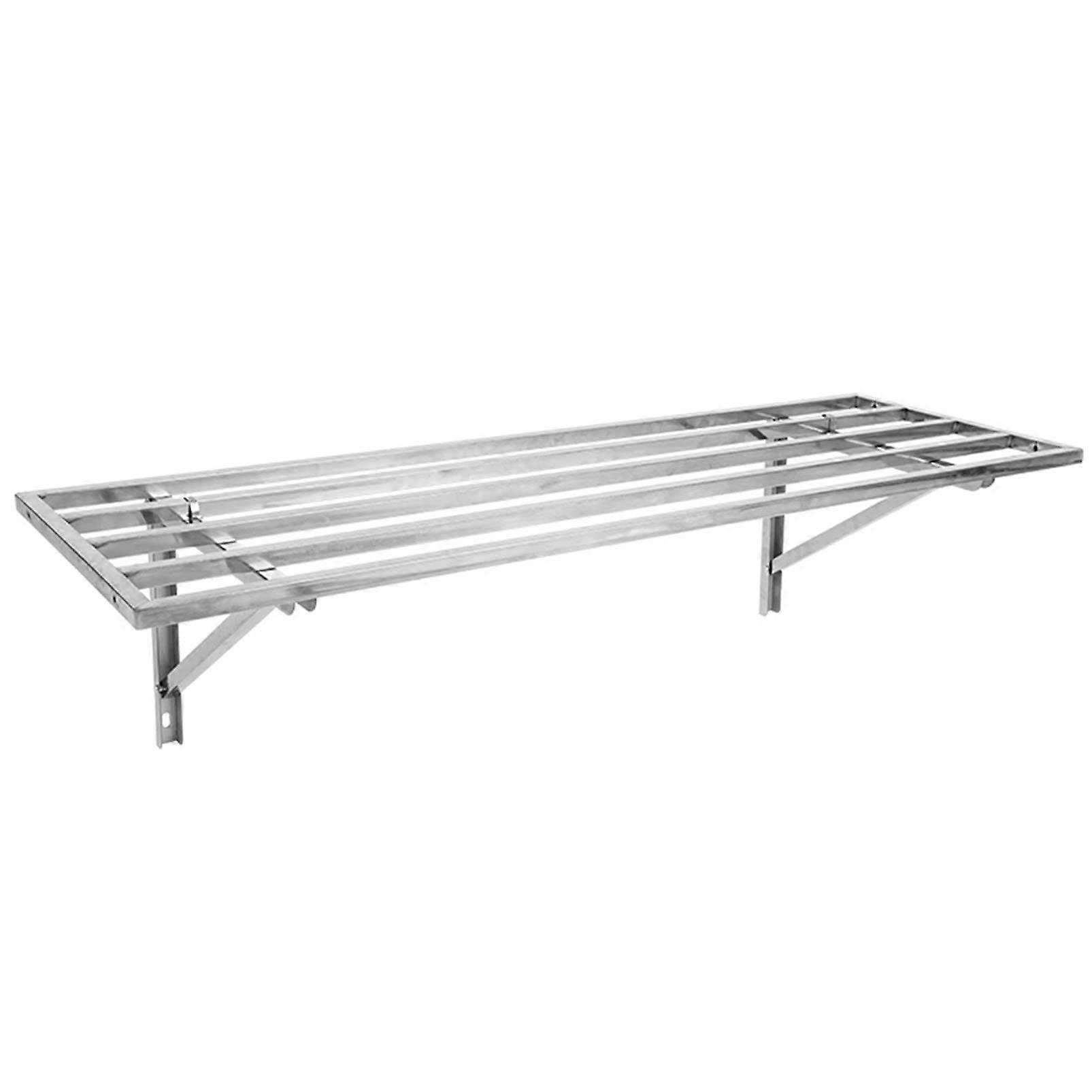 Robust Stainless Steel Floating Shelf 50x150CM, Durable Garage Storage Rack and Workshop Tool Organizer for Home and Kitchen
