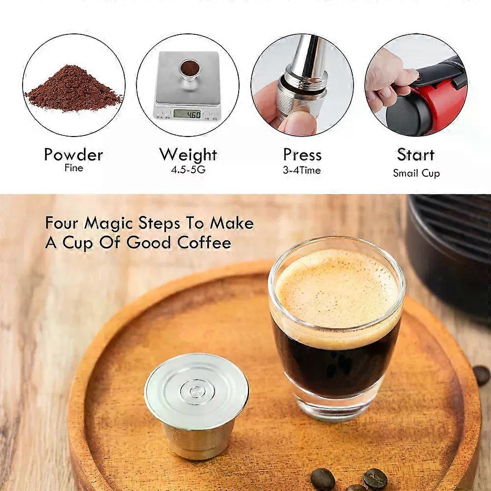 Reusable Coffee Capsule Filter Cup for Nespresso Refillable Spoon Brush Filter Baskets Coffee Cup Holder Under Strainer