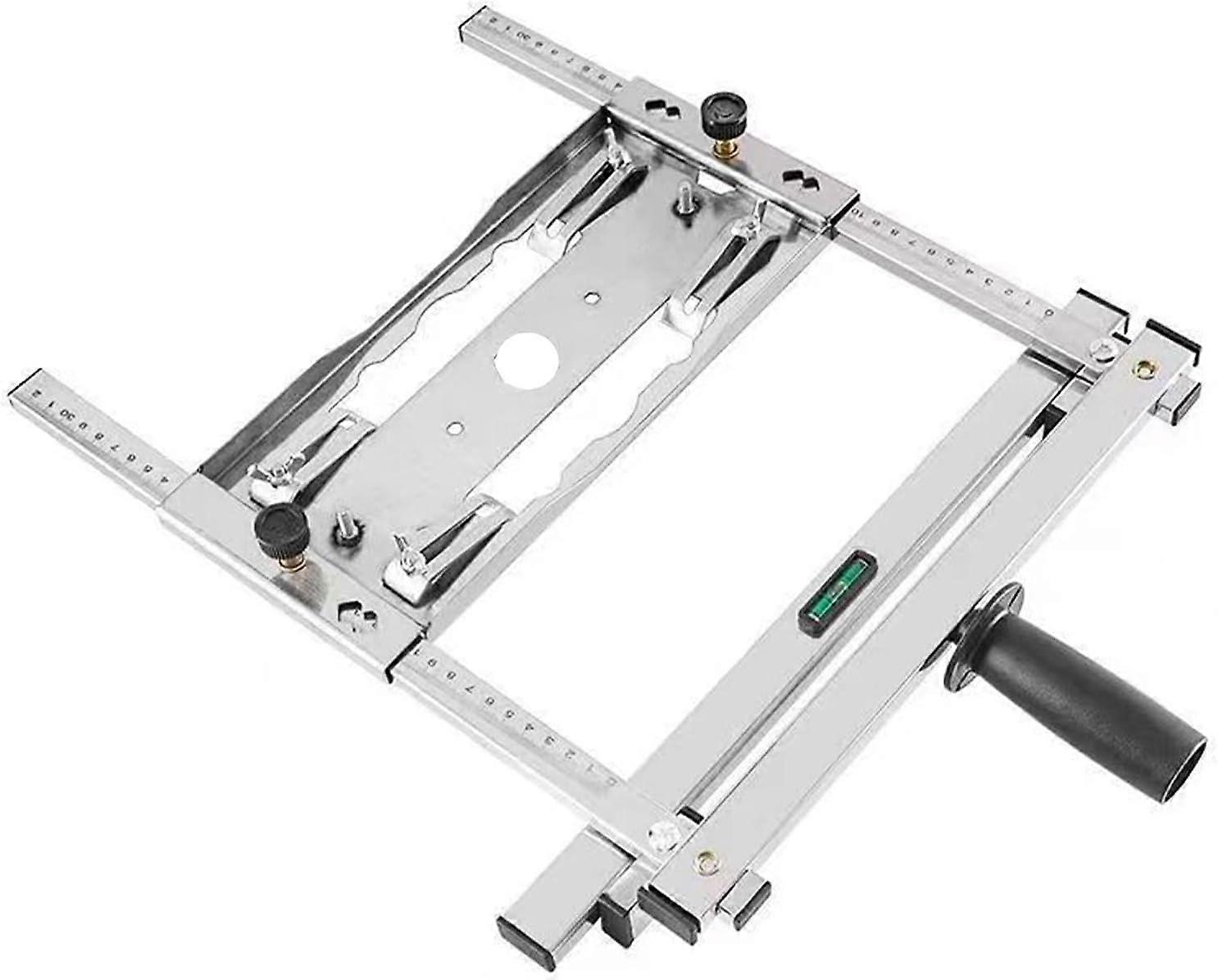 Edge guide positioner for cutting machines, positioning tool for edge guides