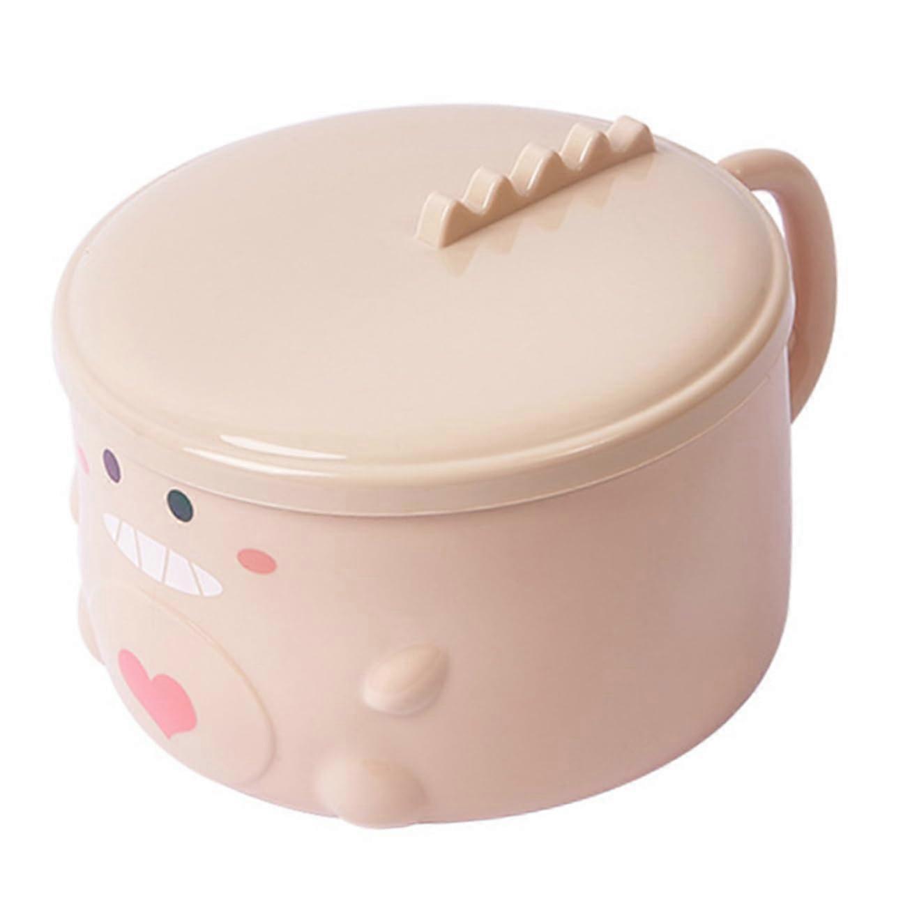 Insulated Pasta Bowl with Lid Large Pink Anti-Scald Design Non-Slip Handle Durable Material for Hot Foods