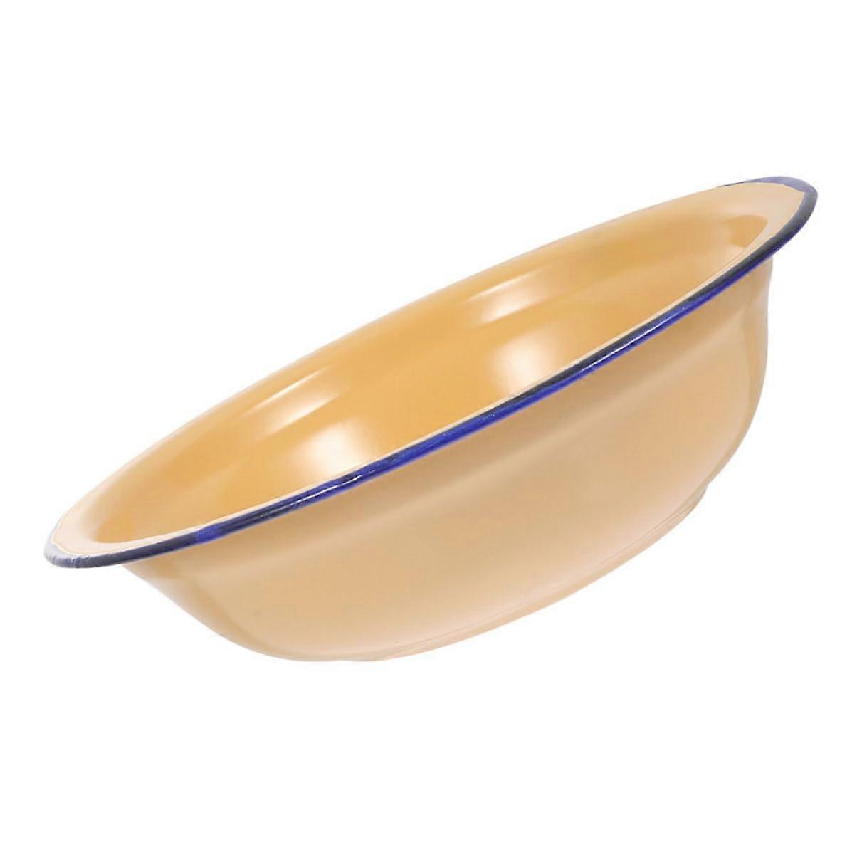 Enamel Bowl Large Retro Multiuse Enamelware For Washing Vegetables As Soup Bowl And Wash Basin Durable Home Use
