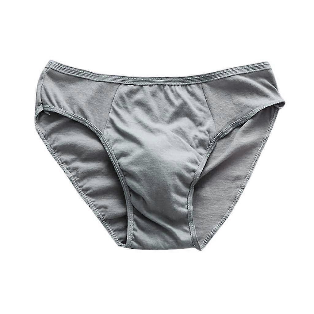 Men's Plain Underwear Thong with Pearl Ring, Hollow Design, Candy Lingerie, Grey Color, Size 2 L