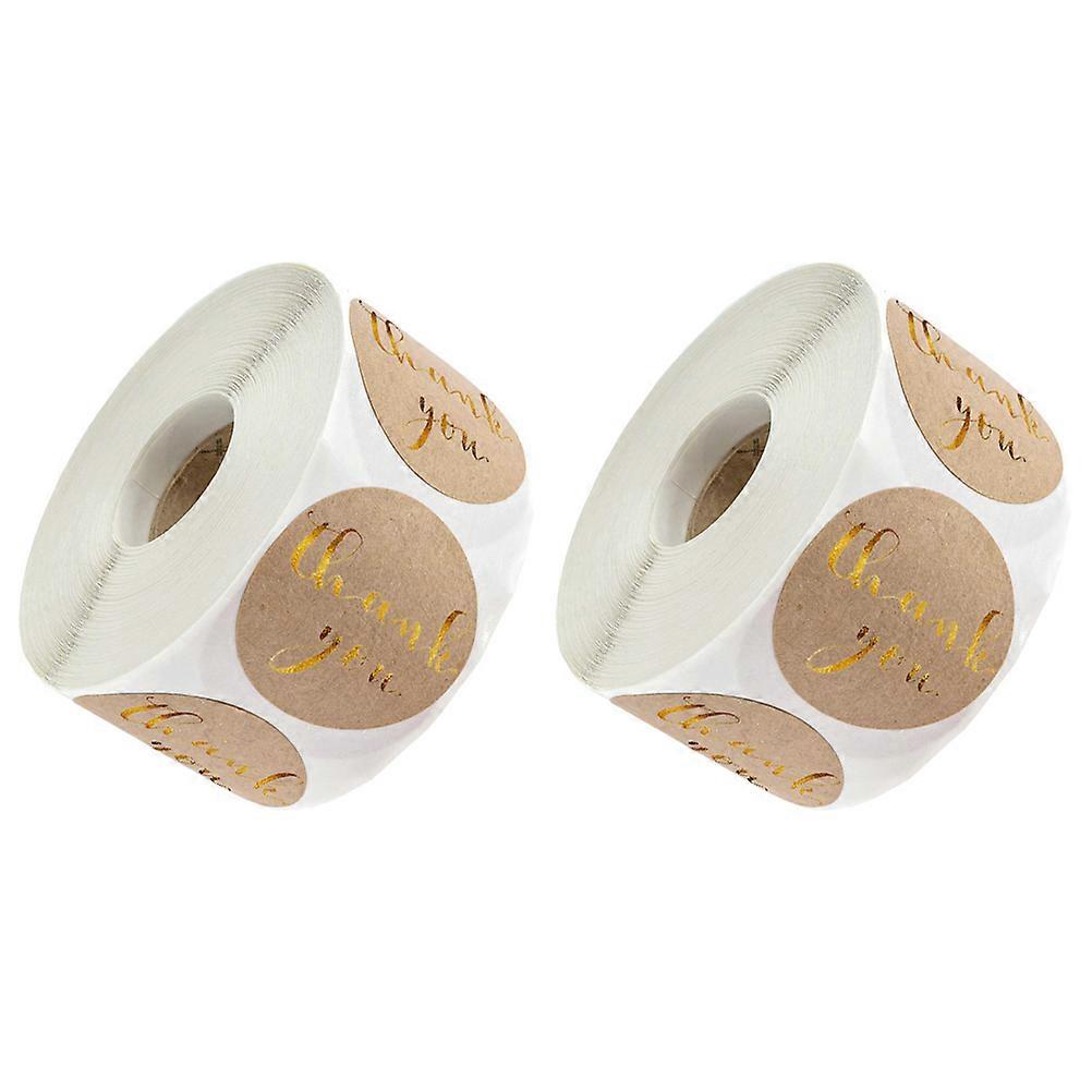 Thank You Stickers for Decoration Use Multi Color Paper Material 2pcs