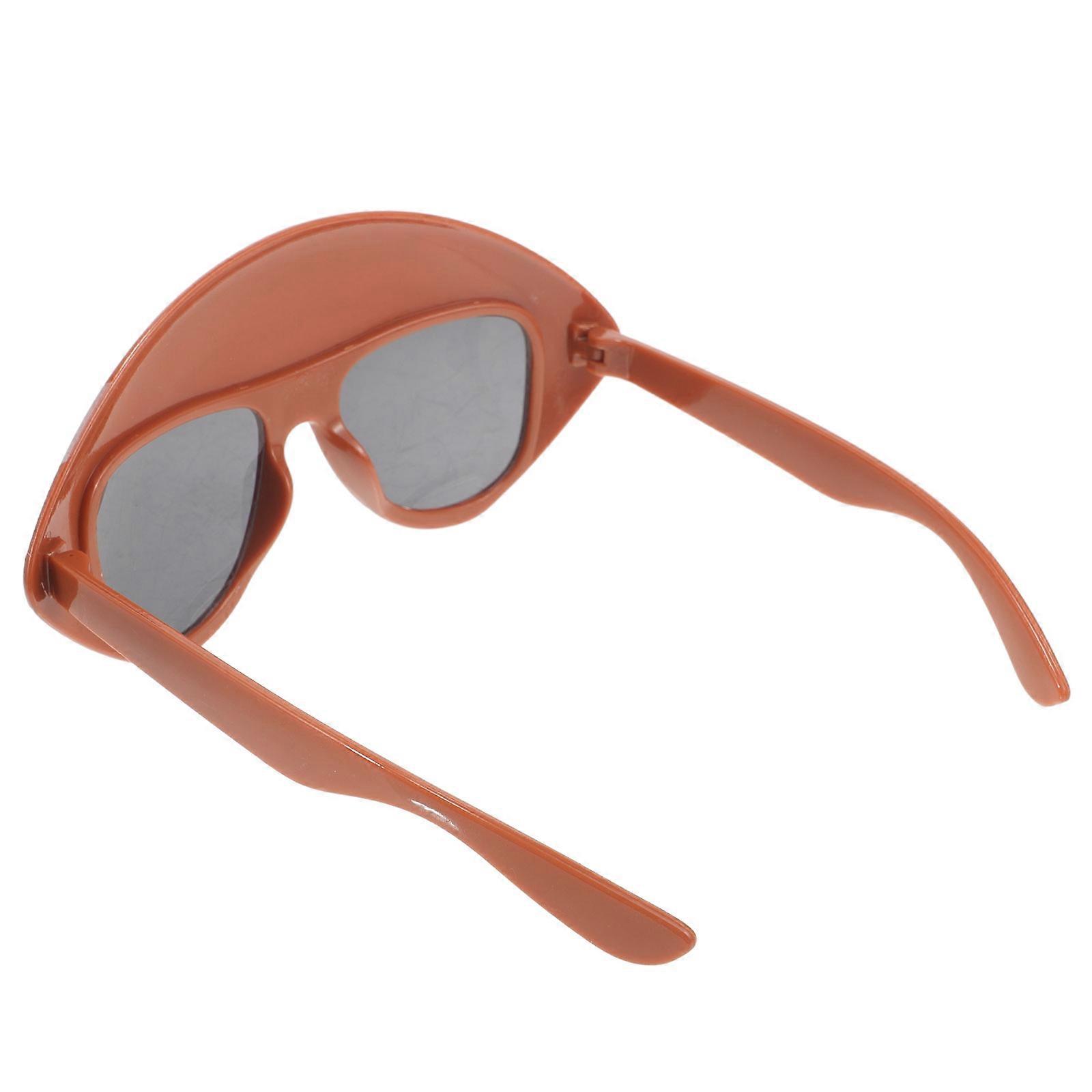 Trendy Chocolate Sunglasses with Creative Rugby Design for Decoration and Photo Props PC AC Material