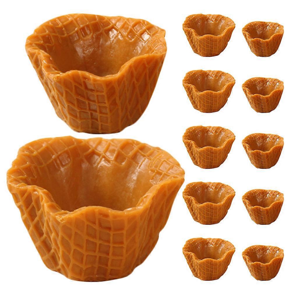 12pcs Mini Ice Cream Cone Models, Simulated Ice Cream Decor for DIY Crafts, Photography Props & Creative Display Decoration