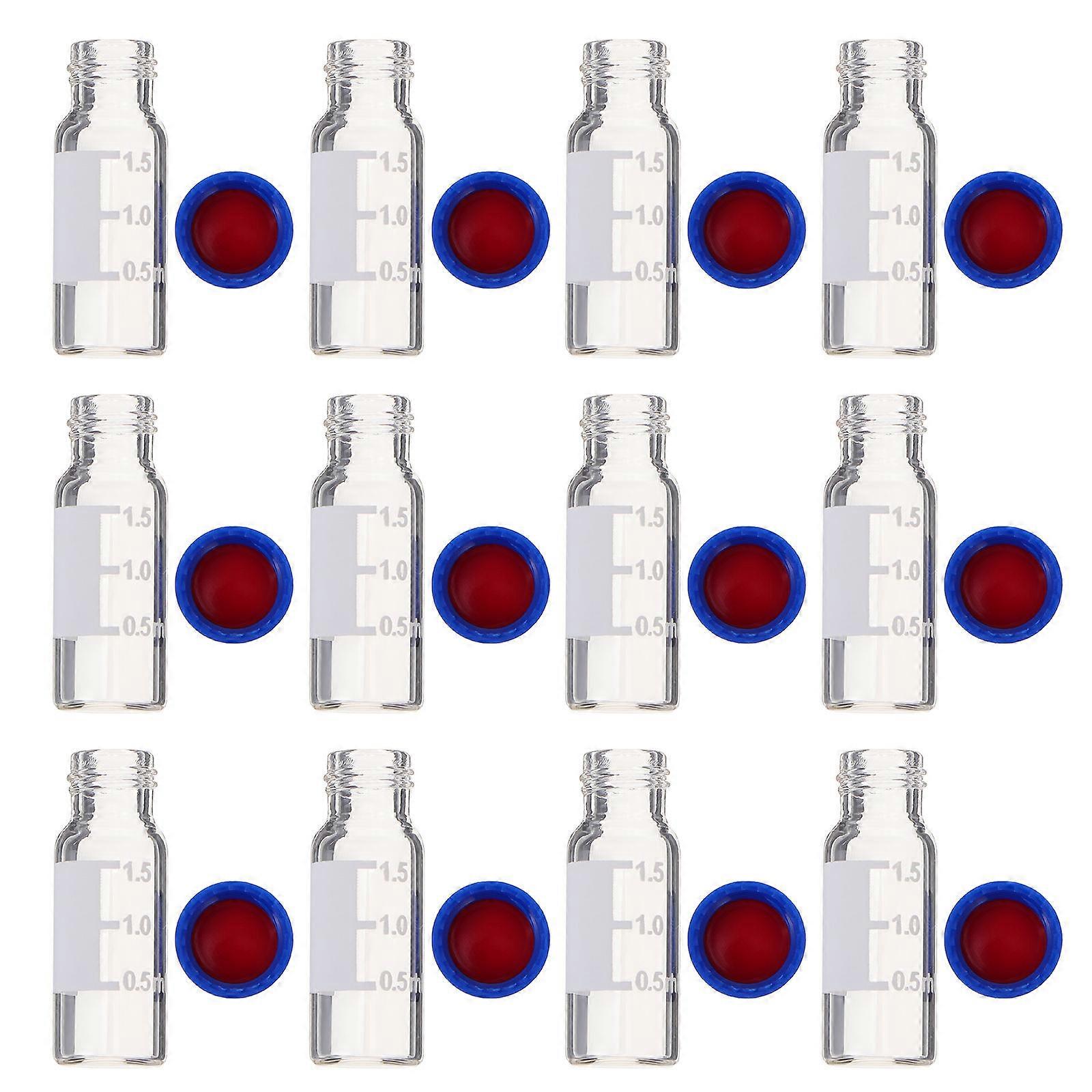 100pcs Screw Top Chromatography Vials Transparent Sample Bottles for Liquid Storage Hydrolyzed Glass Easy to Use