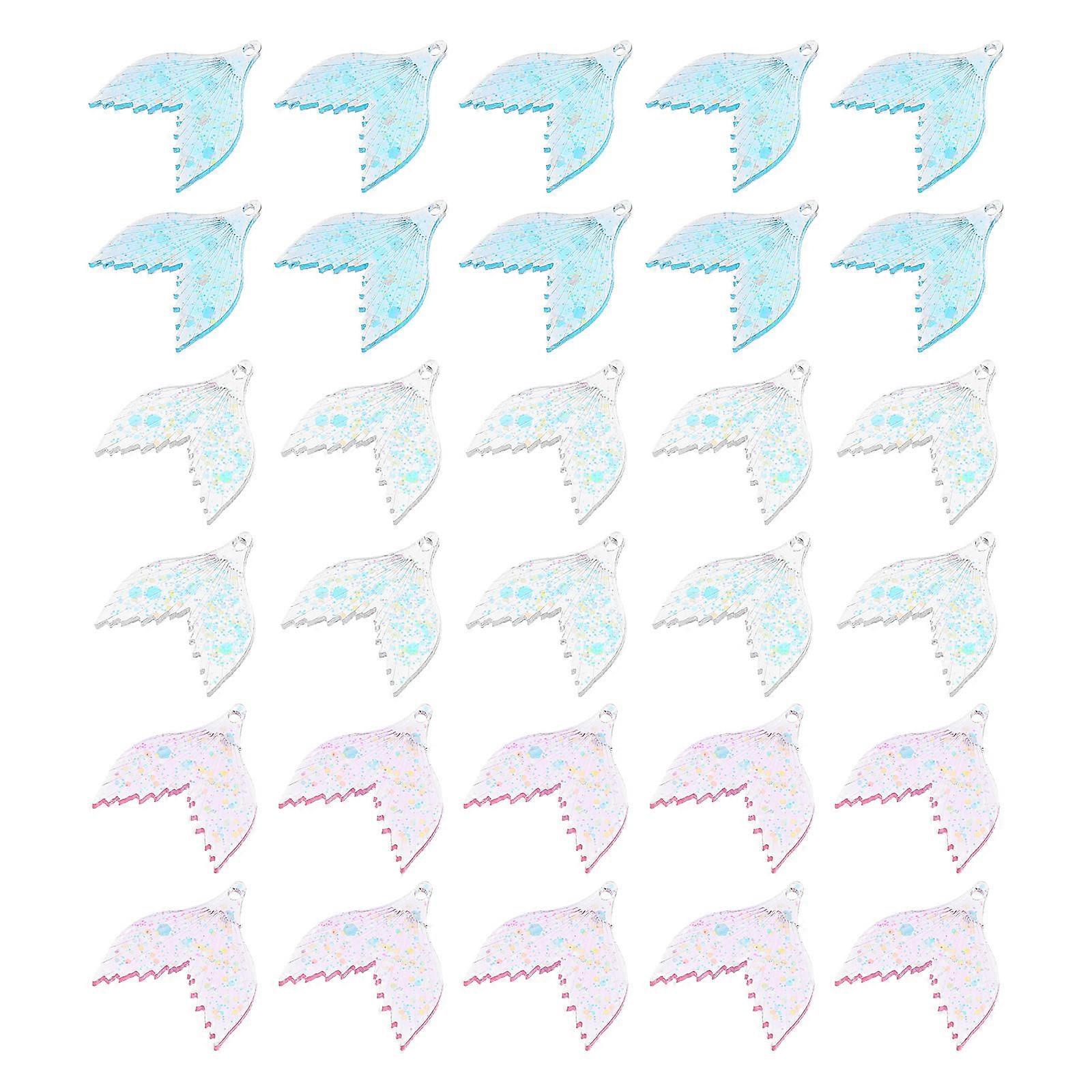 Mermaid Tail Shaped Pendant 30Pcs Assorted Color Durable Craftsmanship Ideal For DIY Jewelry Making Projects