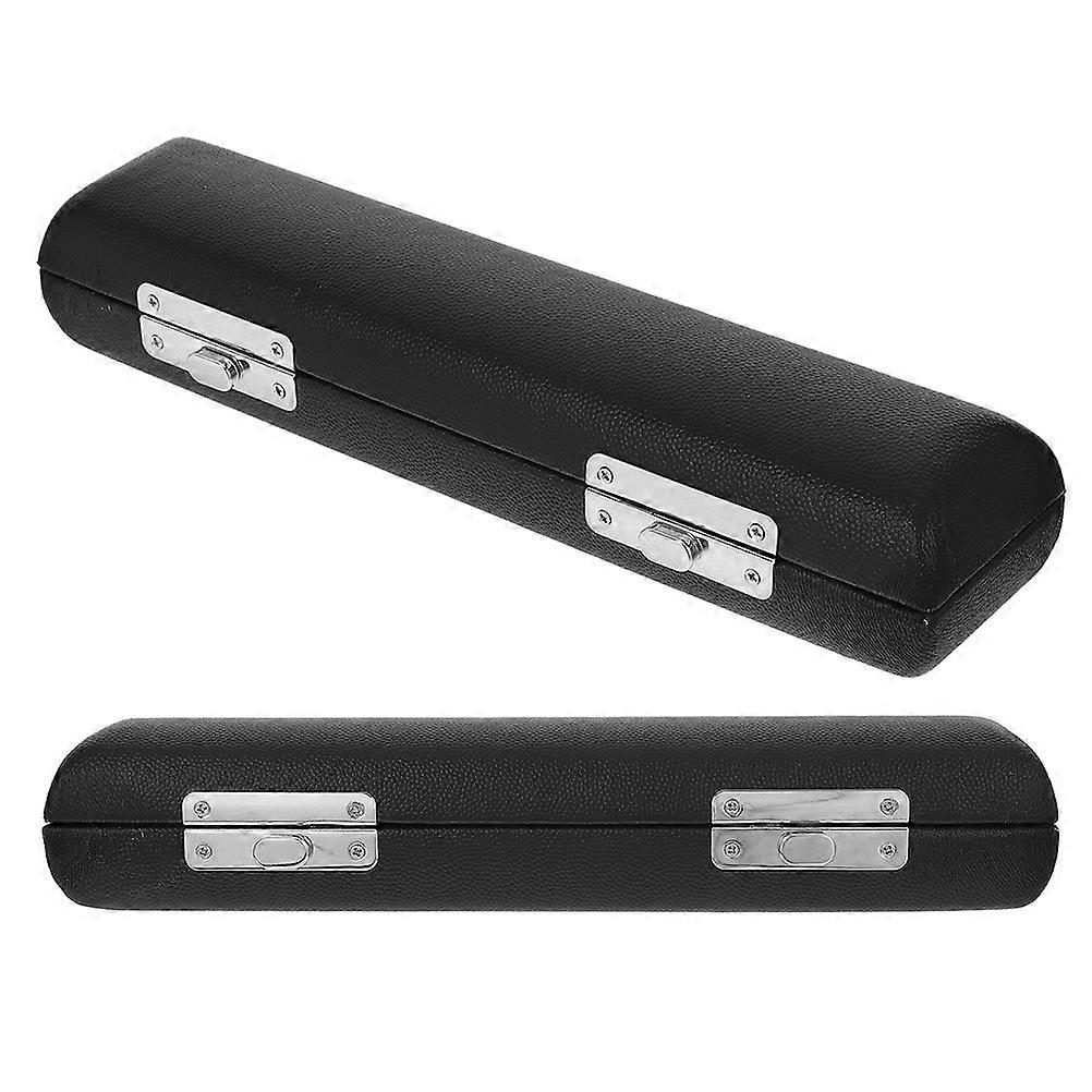 Piccolo Hard Case with Design Black PU Protective Flute Storage Box, Soft Lining & Impact Resistant for Performance, Practice & Teaching