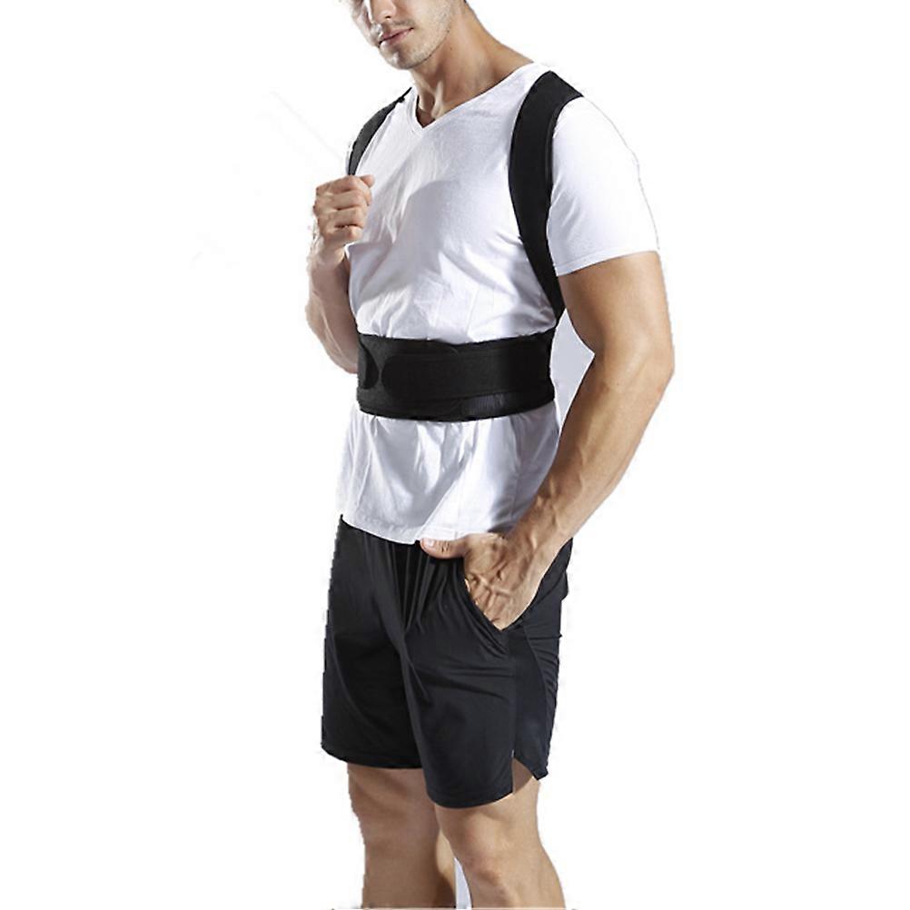 Posture with Adjustable Strap for Support and Comfort Black Fabric