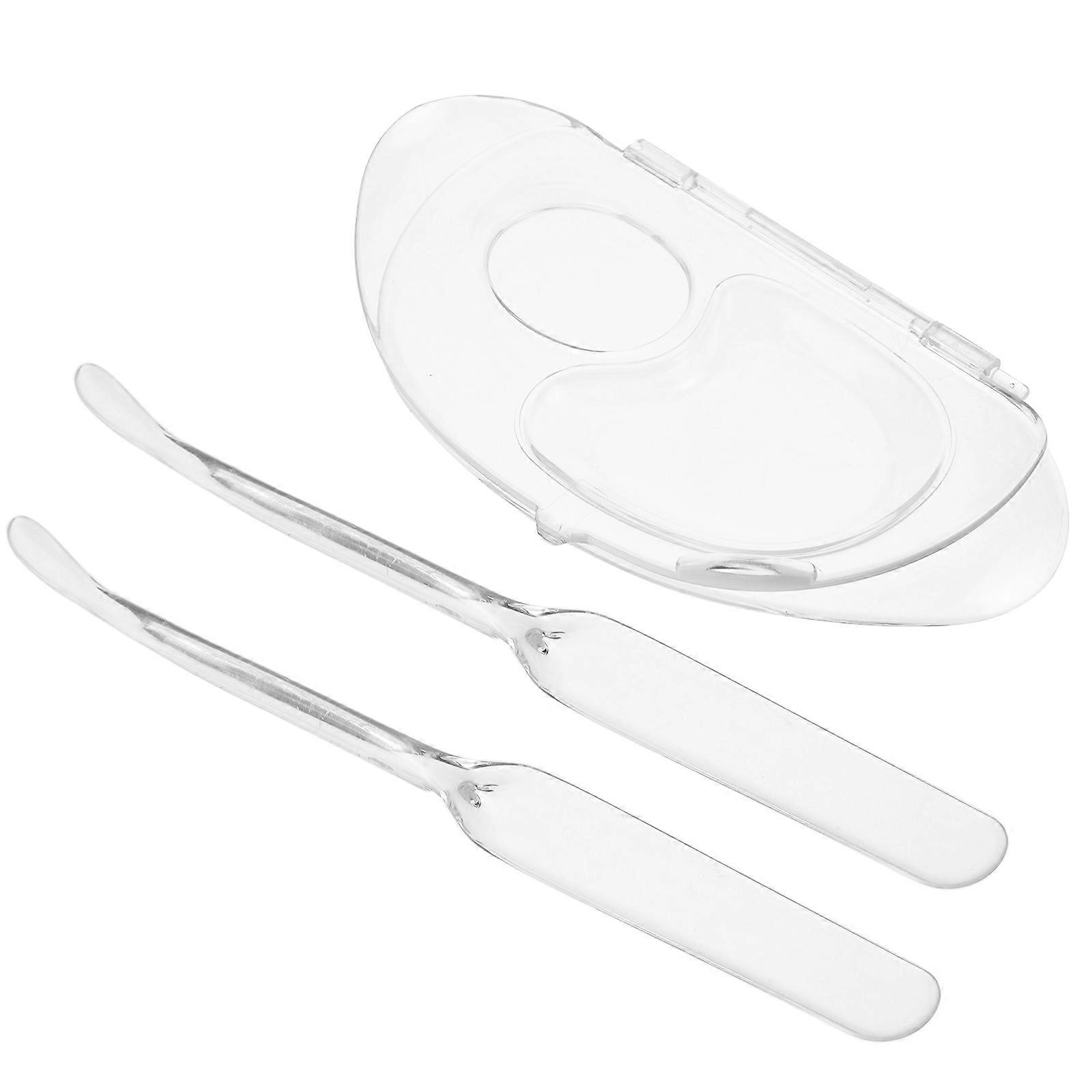Foldable Makeup Foundation Palette Set with Spatula and Transparent Mixing Tray for Easy Blending, 2 Sets for Makeup Artists