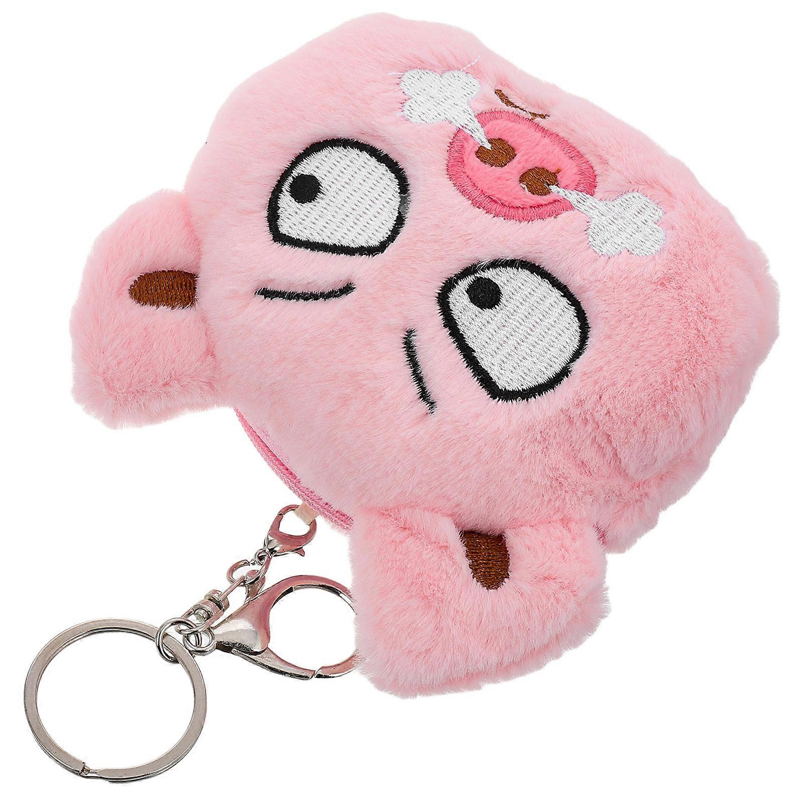 Soft Pink Pig Coin Pouch with Zipper Closure Cute Animal Purse, Plush Change Bag for Lipstick Storage, Compact Portable Piggy Design for Women