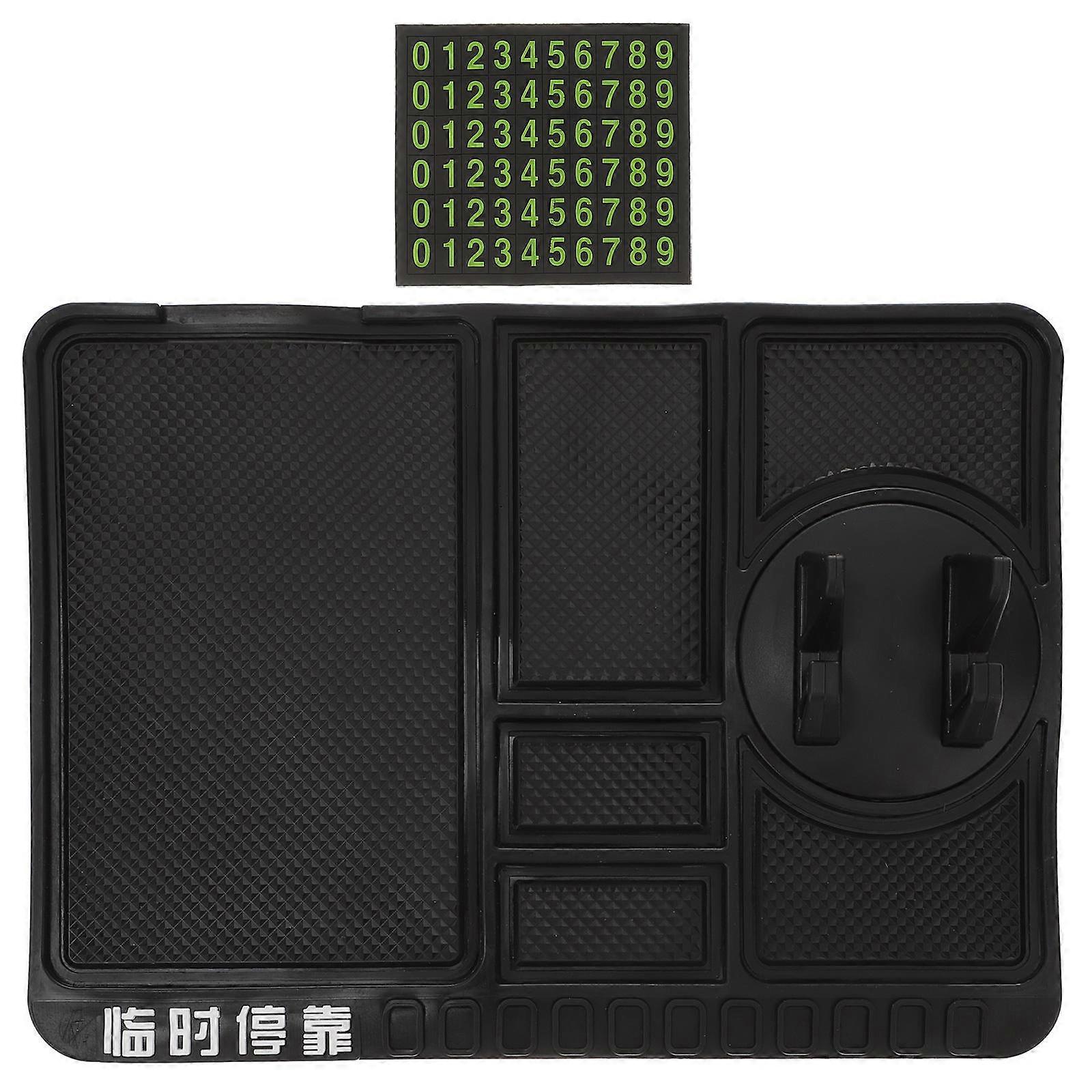 Rectangle Non-Slip Dashboard Mat For Phones And GPS Support Car Use Black 1Set