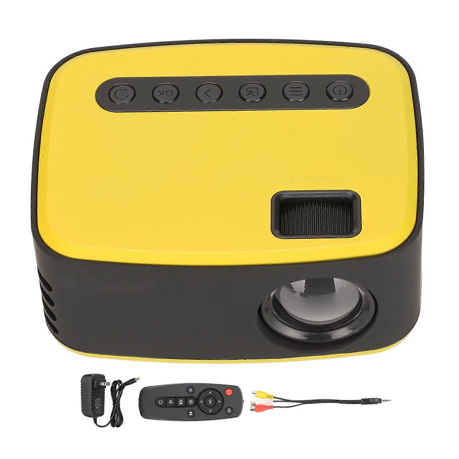 Mini Projector 1920x1080P Portable Micro USB 2W Speaker for Smartphone AV US Plug