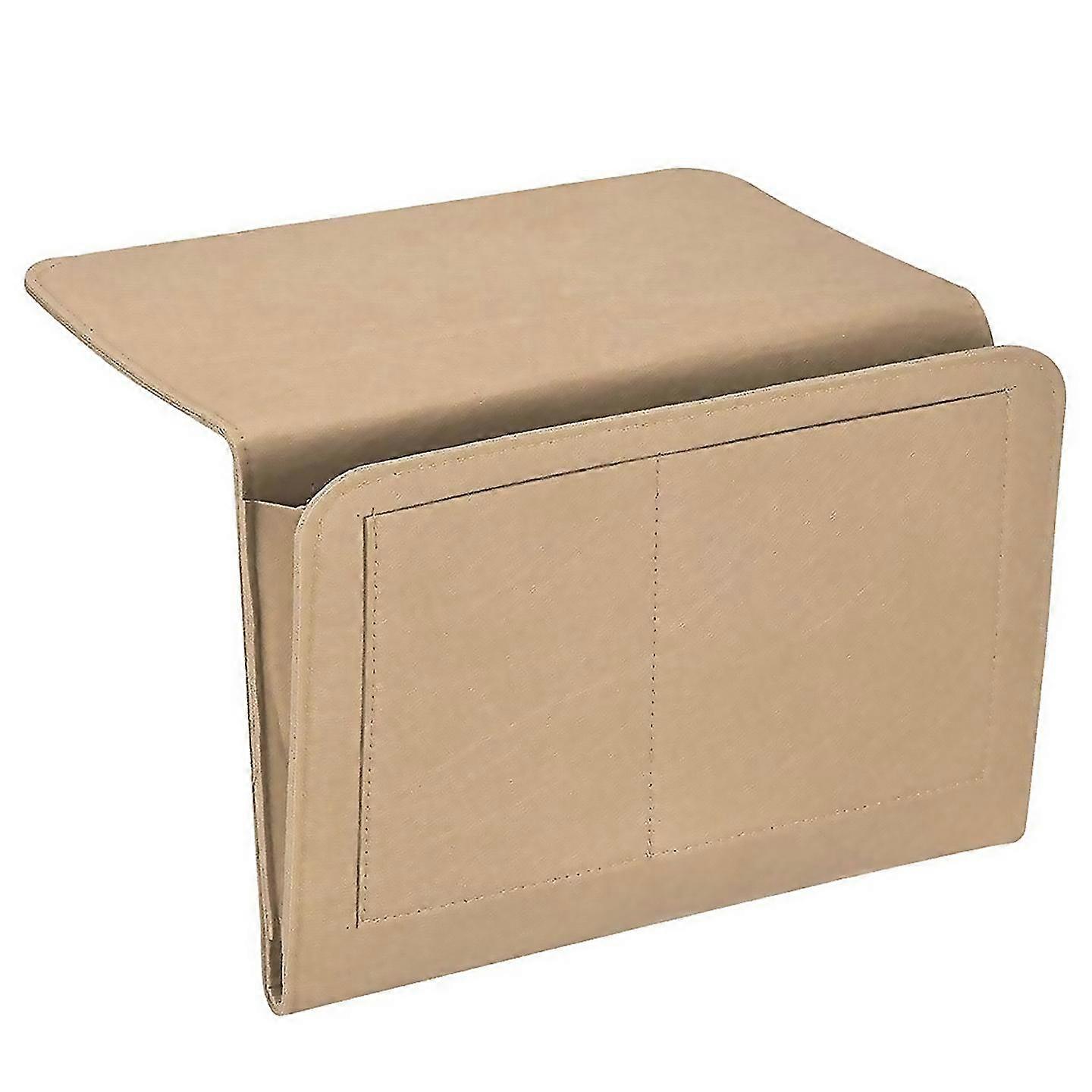 For Bed Bedside Organizer Hanging 5 Pocket Soft Felt Bed Pockets Beige