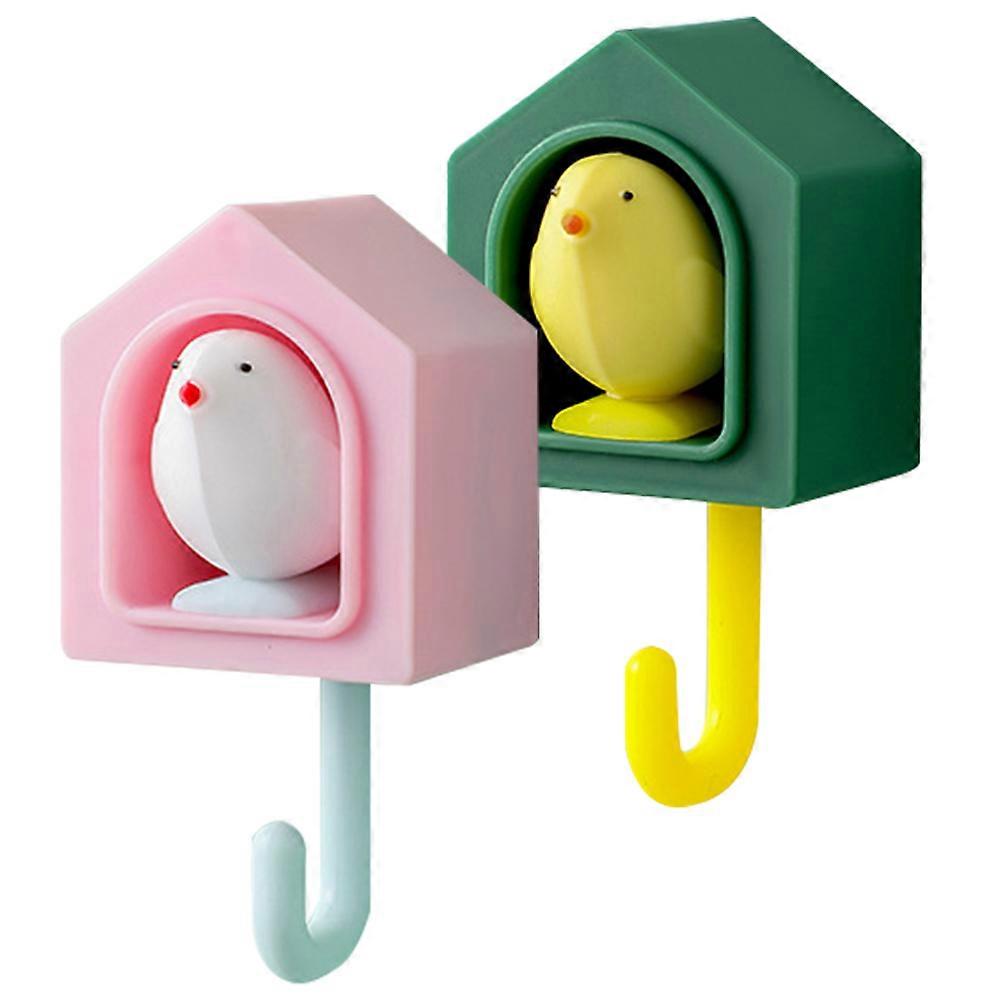 Cute Wall Hooks for Decor Adhesive Key Holder Assorted Color ABS Material 2 Pcs