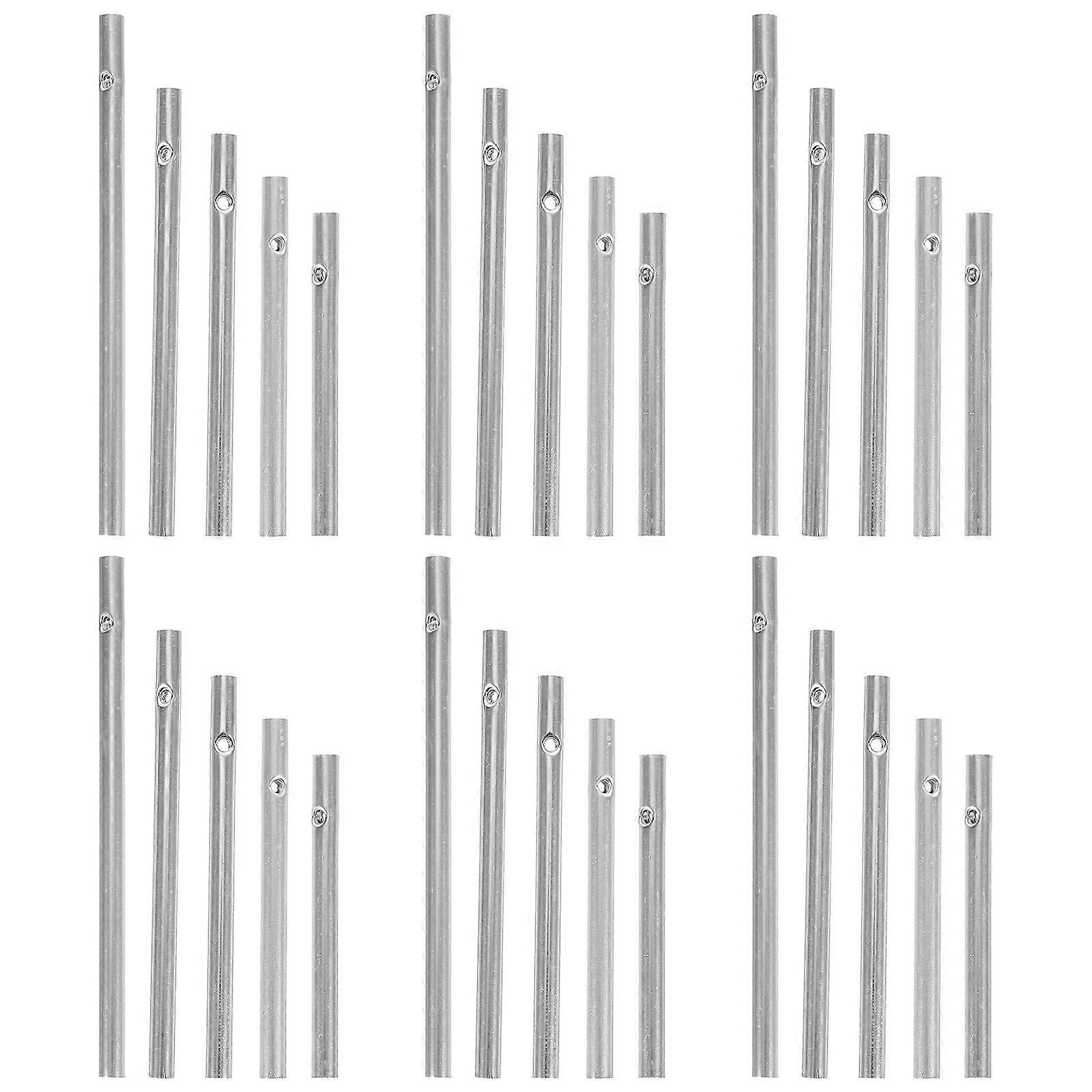 30Pcs Different Length Wind Chime Tubes Set Silver Tone Empty Wind Chime Making Kit for Outdoor Hanging Decoration