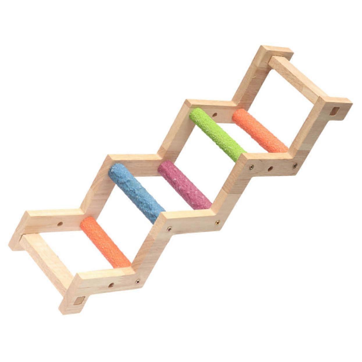 Parrot Ladder Wooden Ladder for Bird Cage Climbing Toy for Budgies and Cockatiels to Stimulate Play Behavior and Health Random Color Selection