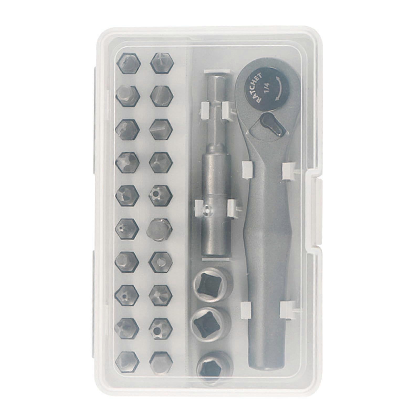 25 in 1 Ratchets Wrench Ratchets Tool for Tight Space Automotive Home Improvement Easy Socket Wrench Multi Bit Screwdriver
