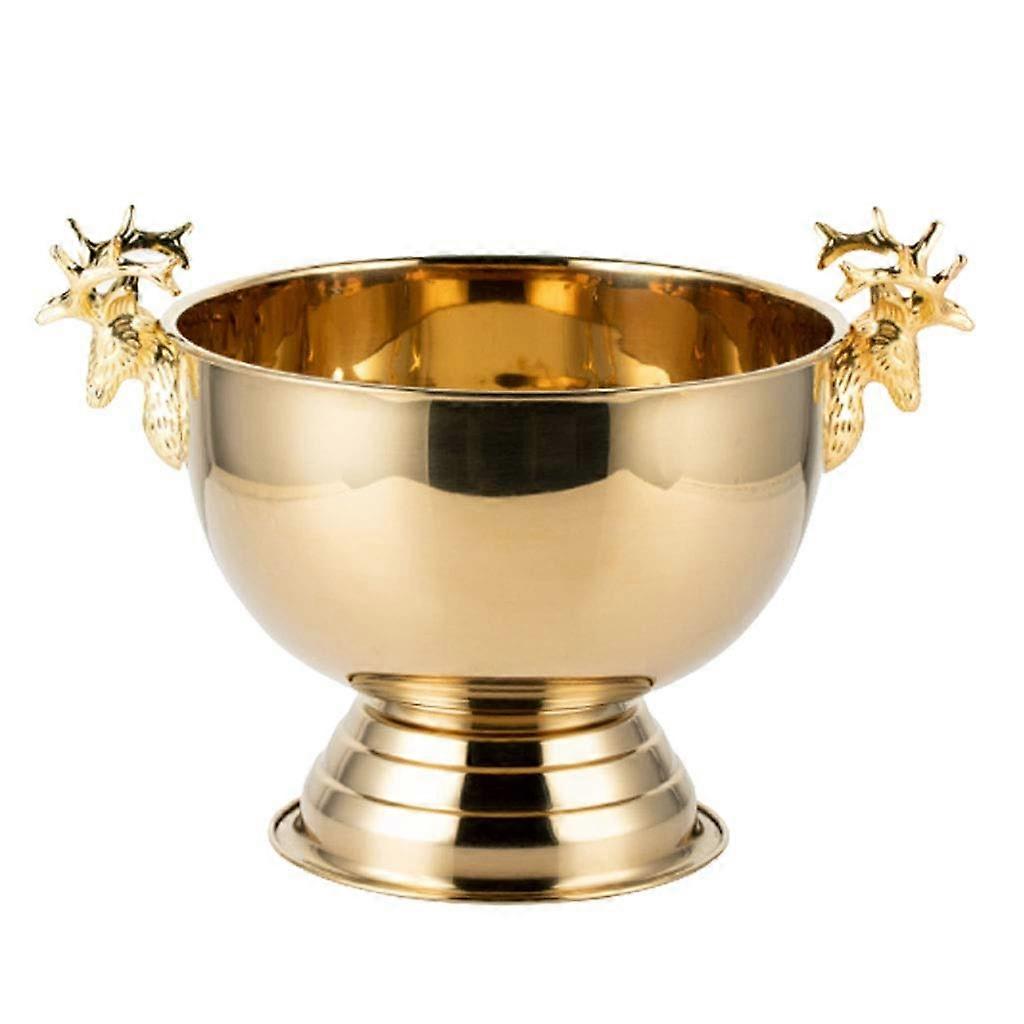 304 Stainless Steel Ice Bucket 3.5L Deer Head Ear Wall Champagne Keg Food Grade Red Wine Beer Ice Bucket Bar Supplies