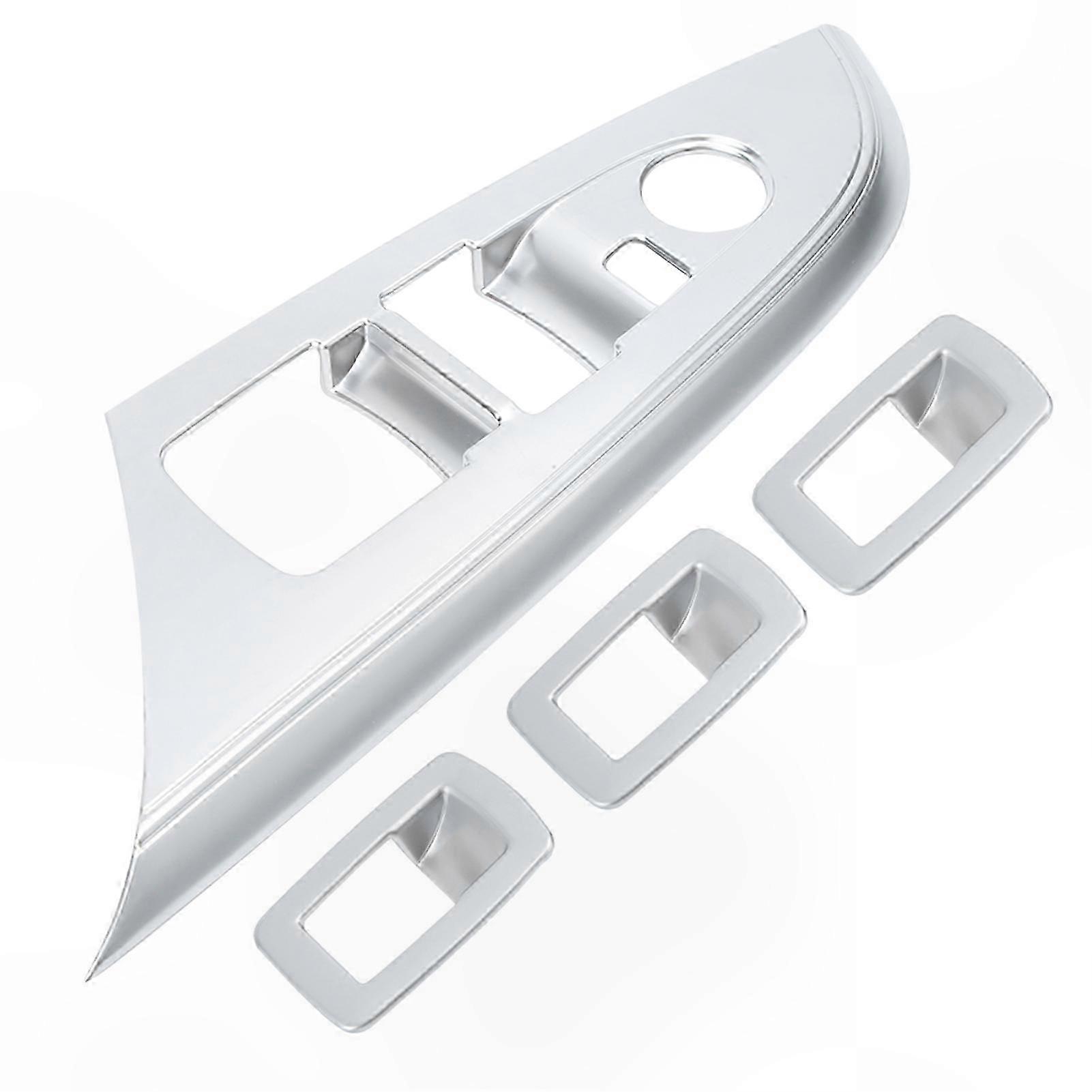 4Pcs Window Button Frame Sticker Cover, Matte Chrome Finish, Compatible with X3 F25 2011-2018 Left Hand Drive Models