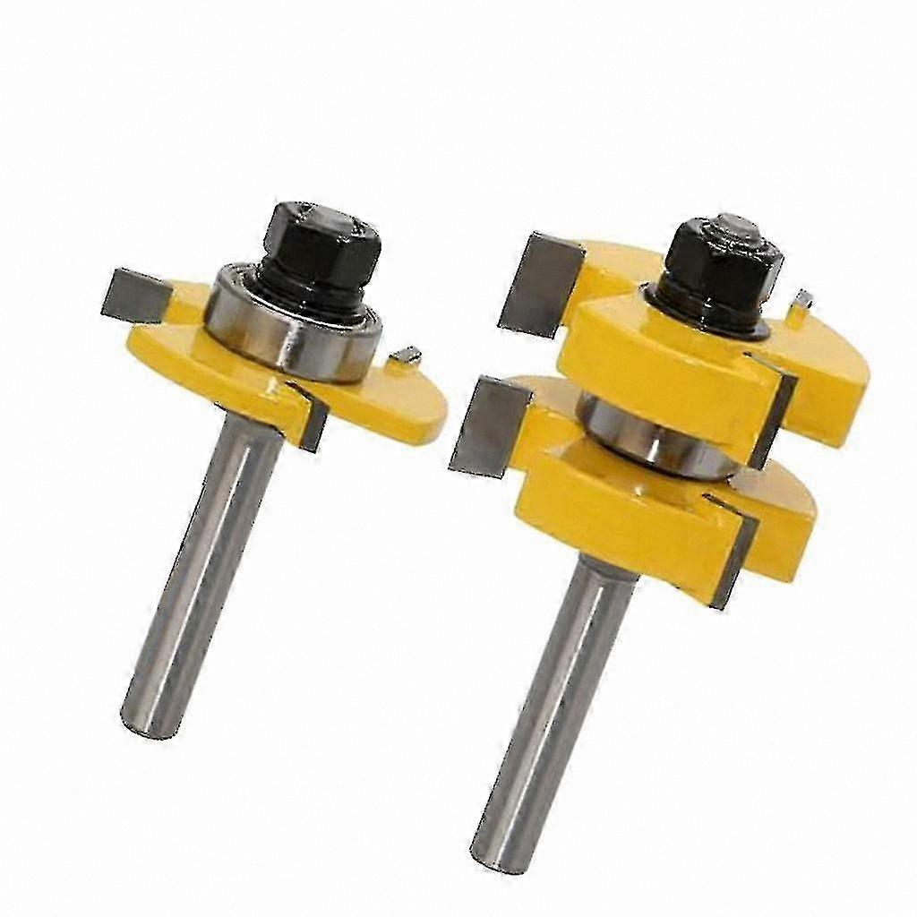 Woodworking Router Bit Set with 8mm Shank and 2 Pieces for Tongue and Groove Projects