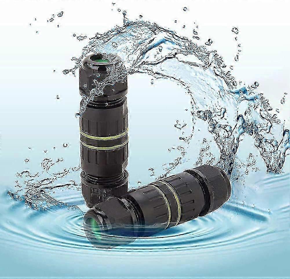 Wasserdichte Anschlussbox mit 3 Stück IP68 wasserdichten Kabelsteckern und externem Mantel bis zu 10 mm maximalem Durchmesser