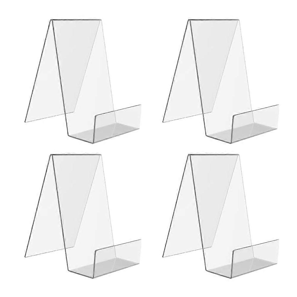 Crystal Clear Acrylic Book Display Rack Storage for Paintings Shop Window 4Pcs