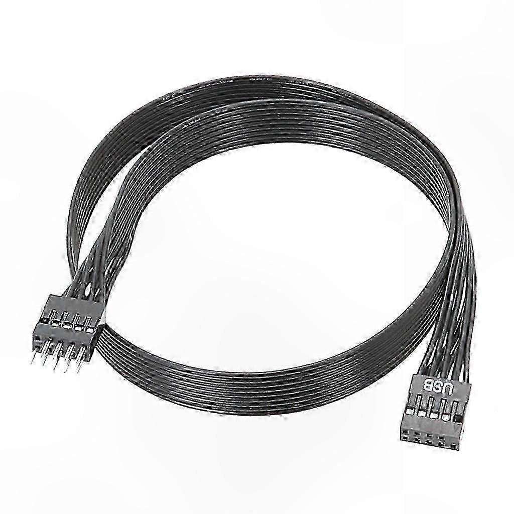 9-Pin Male to Female USB Extension Cable, 24AWG Flat Computer Connection Cord for Data Transfer
