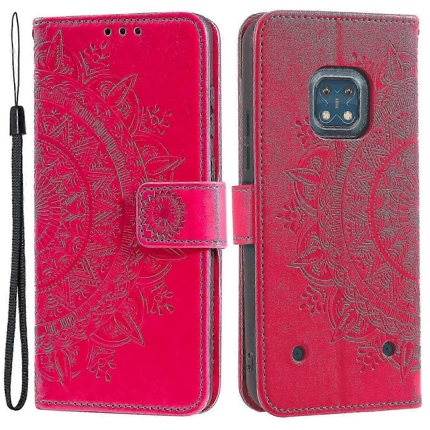 For Nokia Xr20 Totem Embossed Leather Case Rose Red